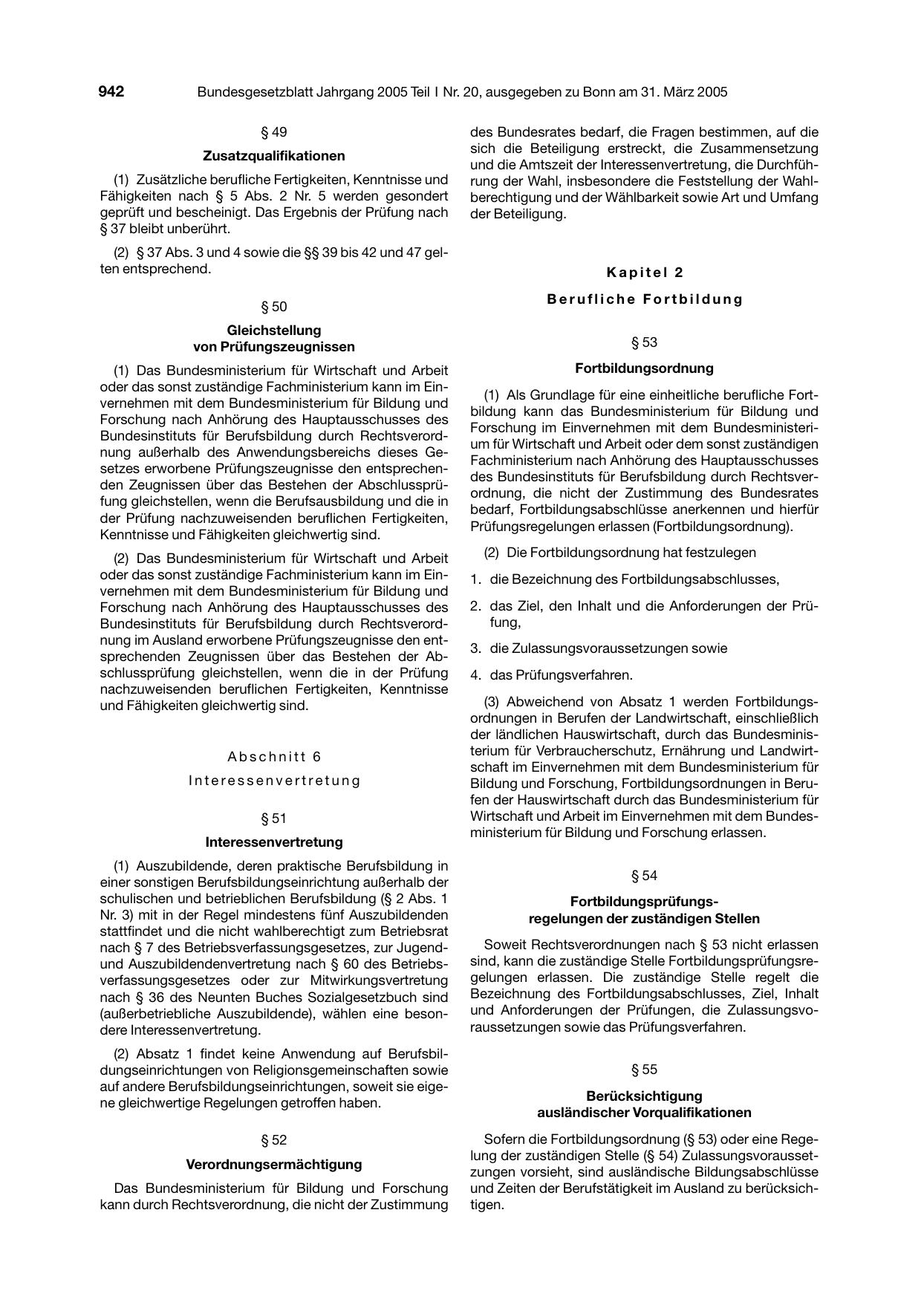BGBl. 2005, Seite 942 — Originalseite als Abbildung