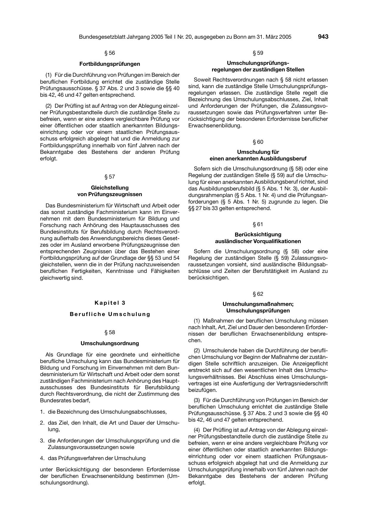 BGBl. 2005, Seite 943 — Originalseite als Abbildung