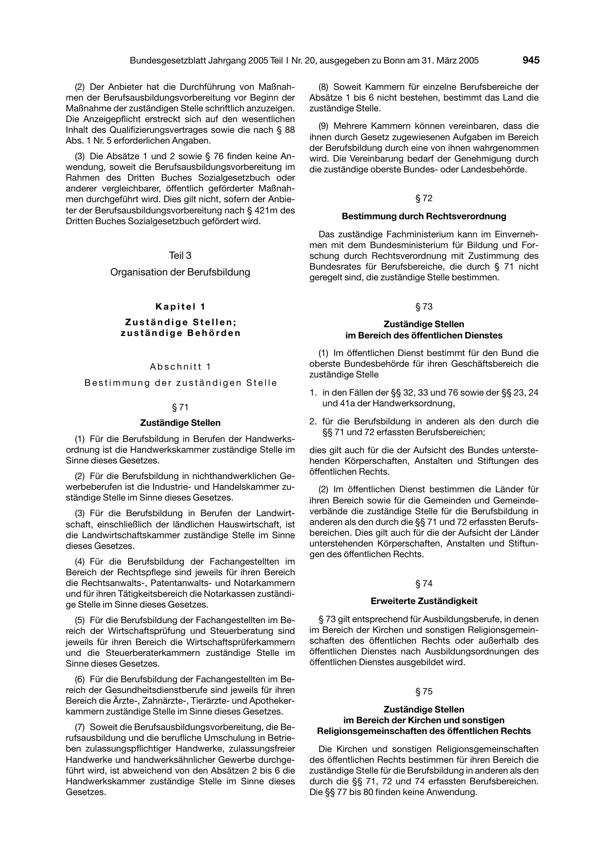 BGBl. 2005, Seite 945 — Originalseite als Abbildung