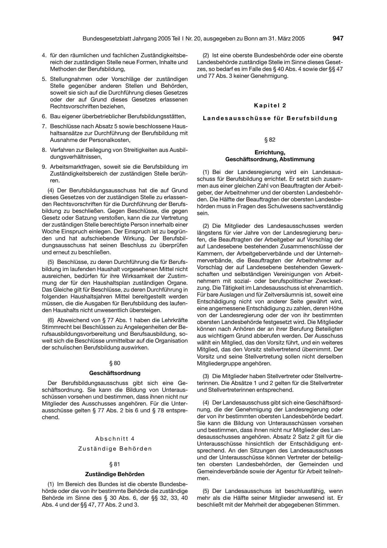 BGBl. 2005, Seite 947 — Originalseite als Abbildung