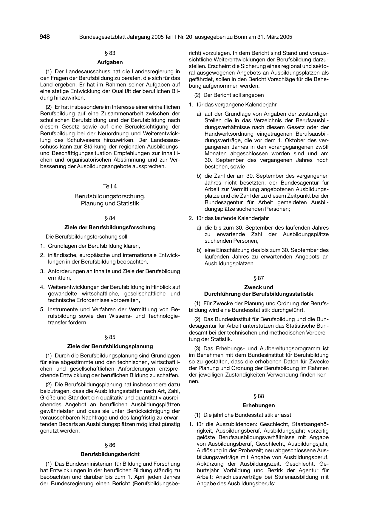 BGBl. 2005, Seite 948 — Originalseite als Abbildung