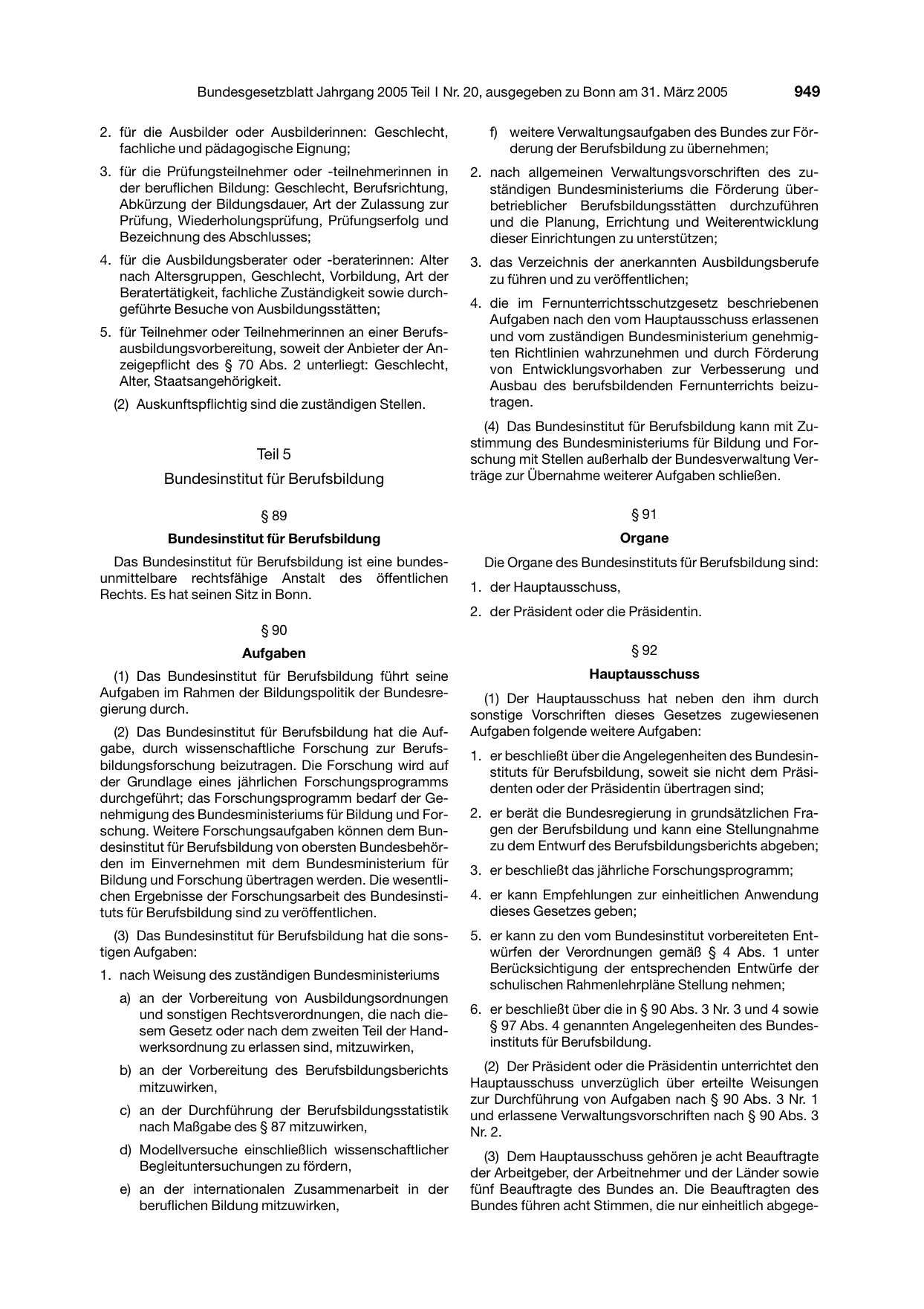 BGBl. 2005, Seite 949 — Originalseite als Abbildung