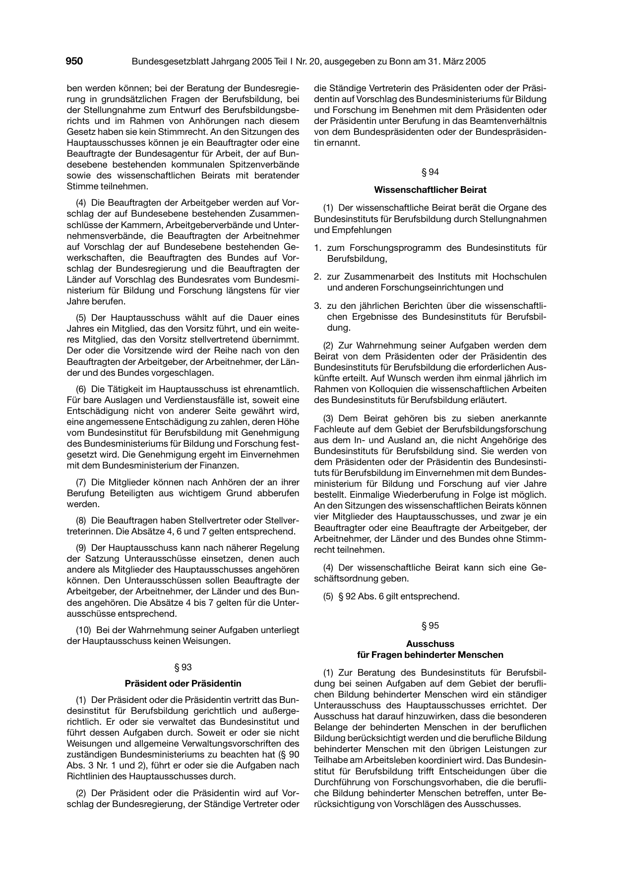 BGBl. 2005, Seite 950 — Originalseite als Abbildung
