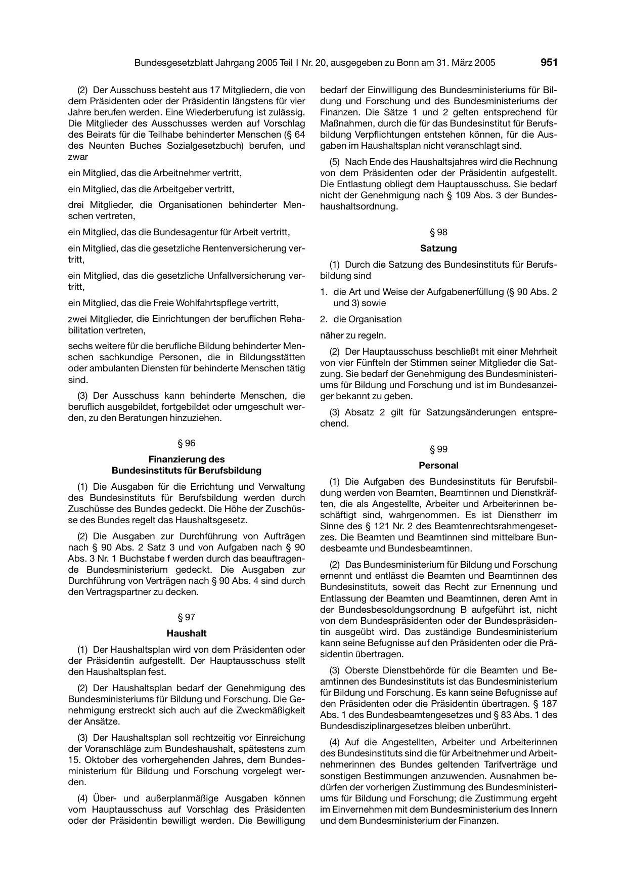 BGBl. 2005, Seite 951 — Originalseite als Abbildung