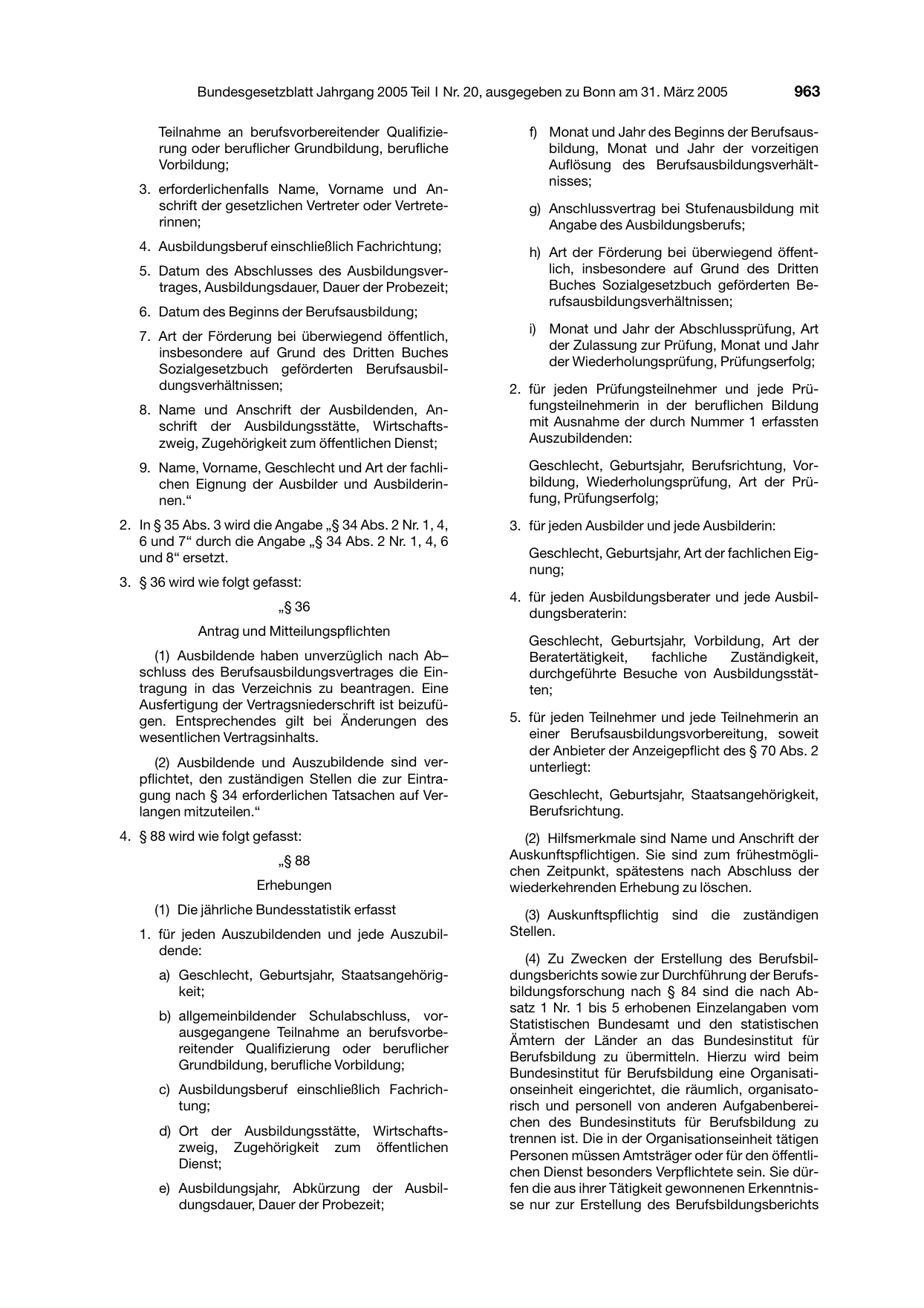 BGBl. 2005, Seite 963 — Originalseite als Abbildung