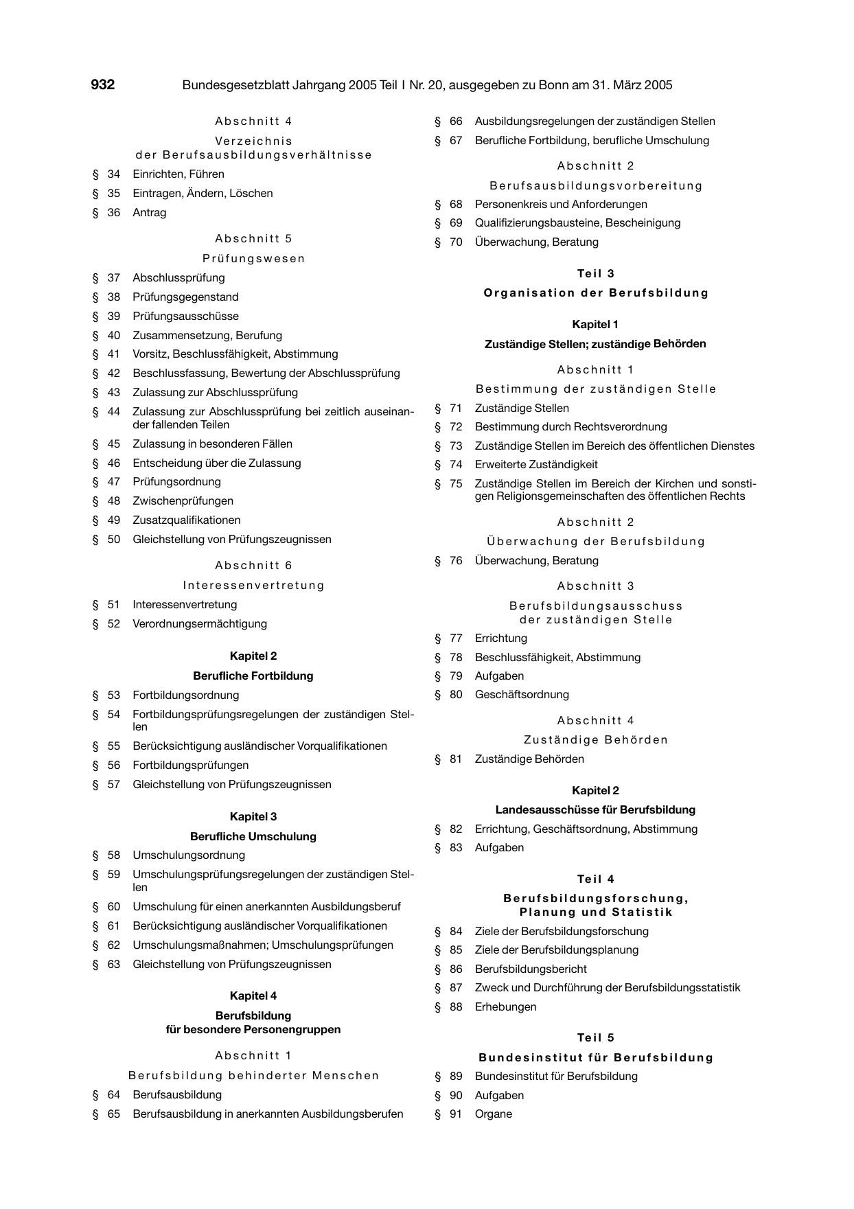 BGBl. 2005, Seite 932 — Originalseite als Abbildung