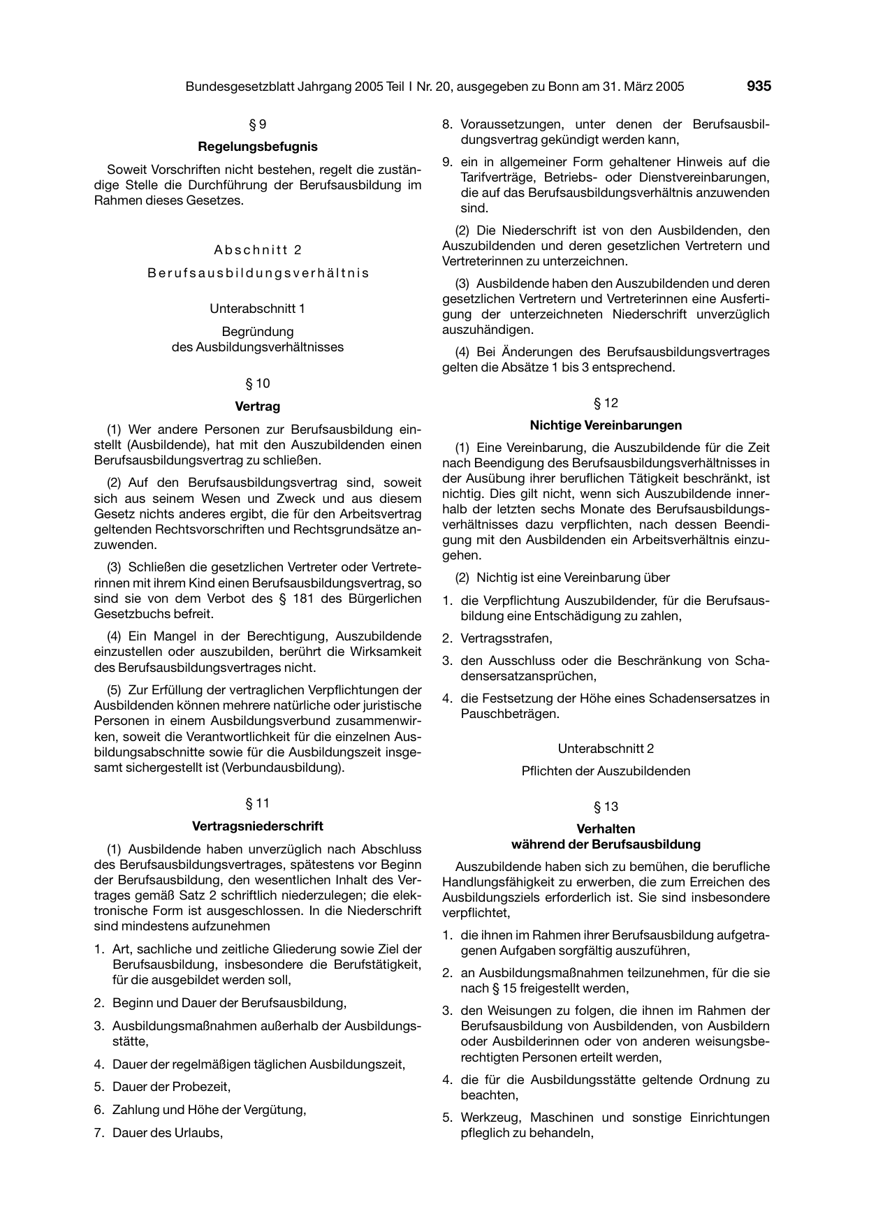 BGBl. 2005, Seite 935 — Originalseite als Abbildung