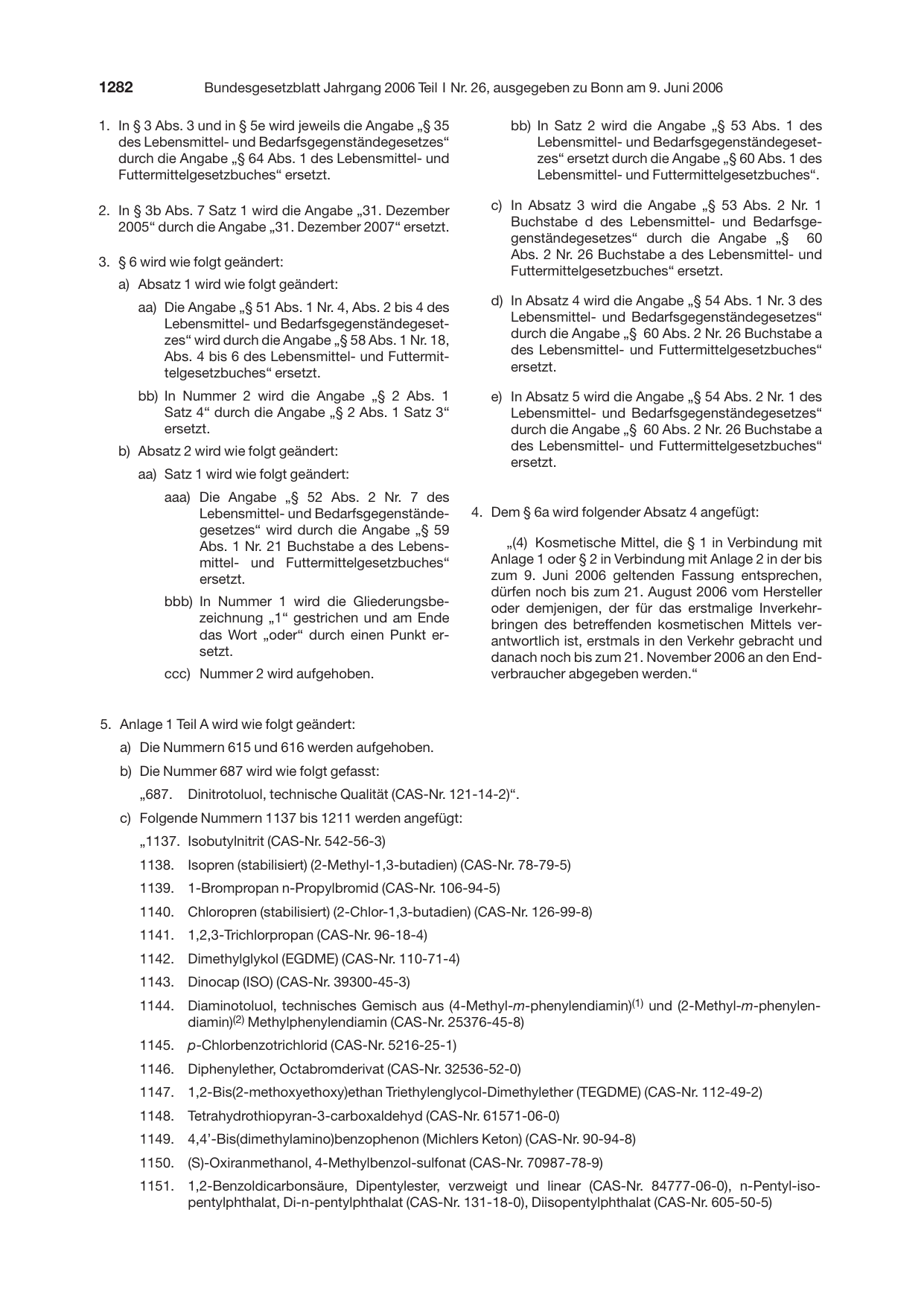 BGBl. 2006, Seite 1282 — Originalseite als Abbildung
