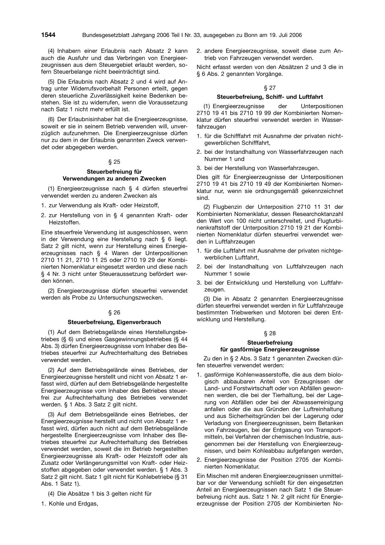 BGBl. 2006, Seite 1544 — Originalseite als Abbildung