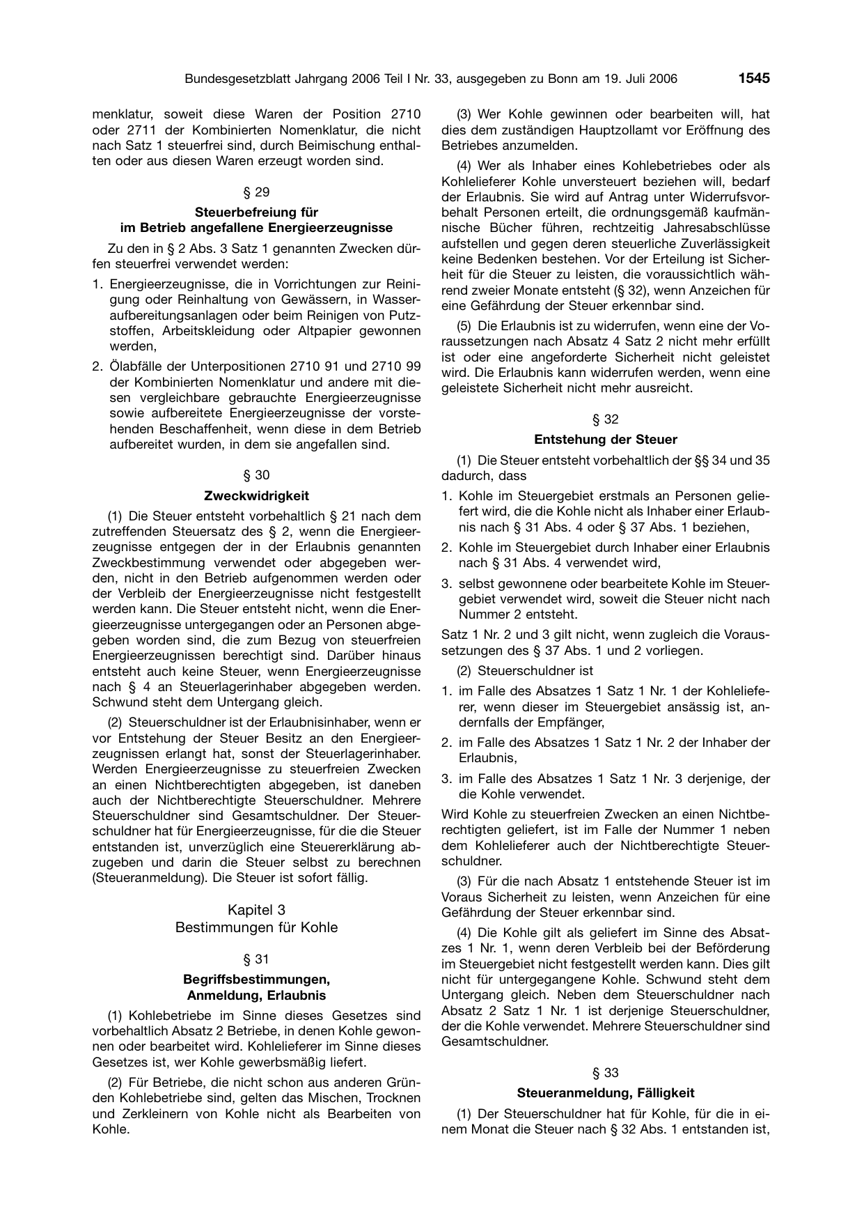 BGBl. 2006, Seite 1545 — Originalseite als Abbildung
