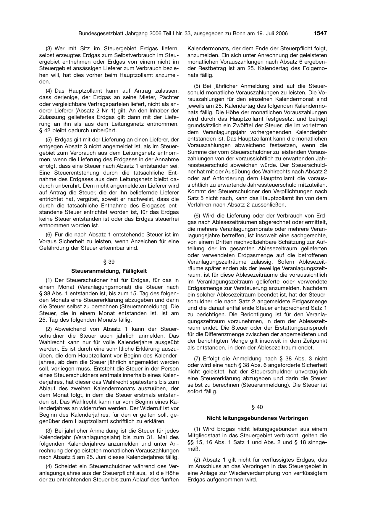 BGBl. 2006, Seite 1547 — Originalseite als Abbildung