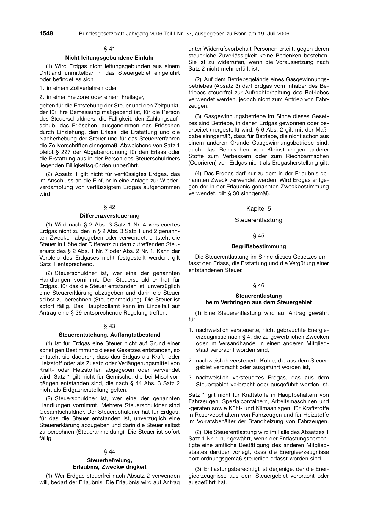 BGBl. 2006, Seite 1548 — Originalseite als Abbildung