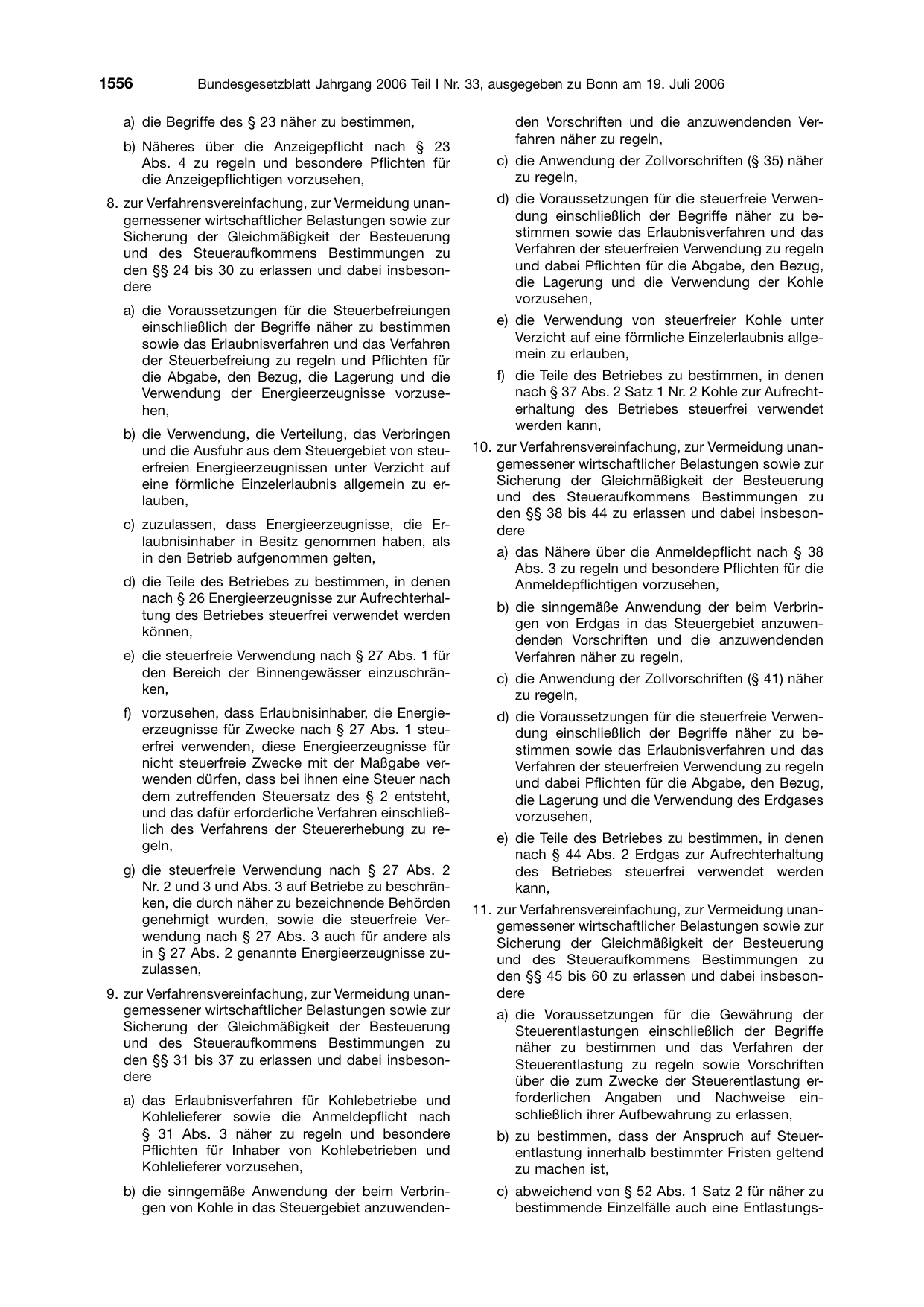 BGBl. 2006, Seite 1556 — Originalseite als Abbildung
