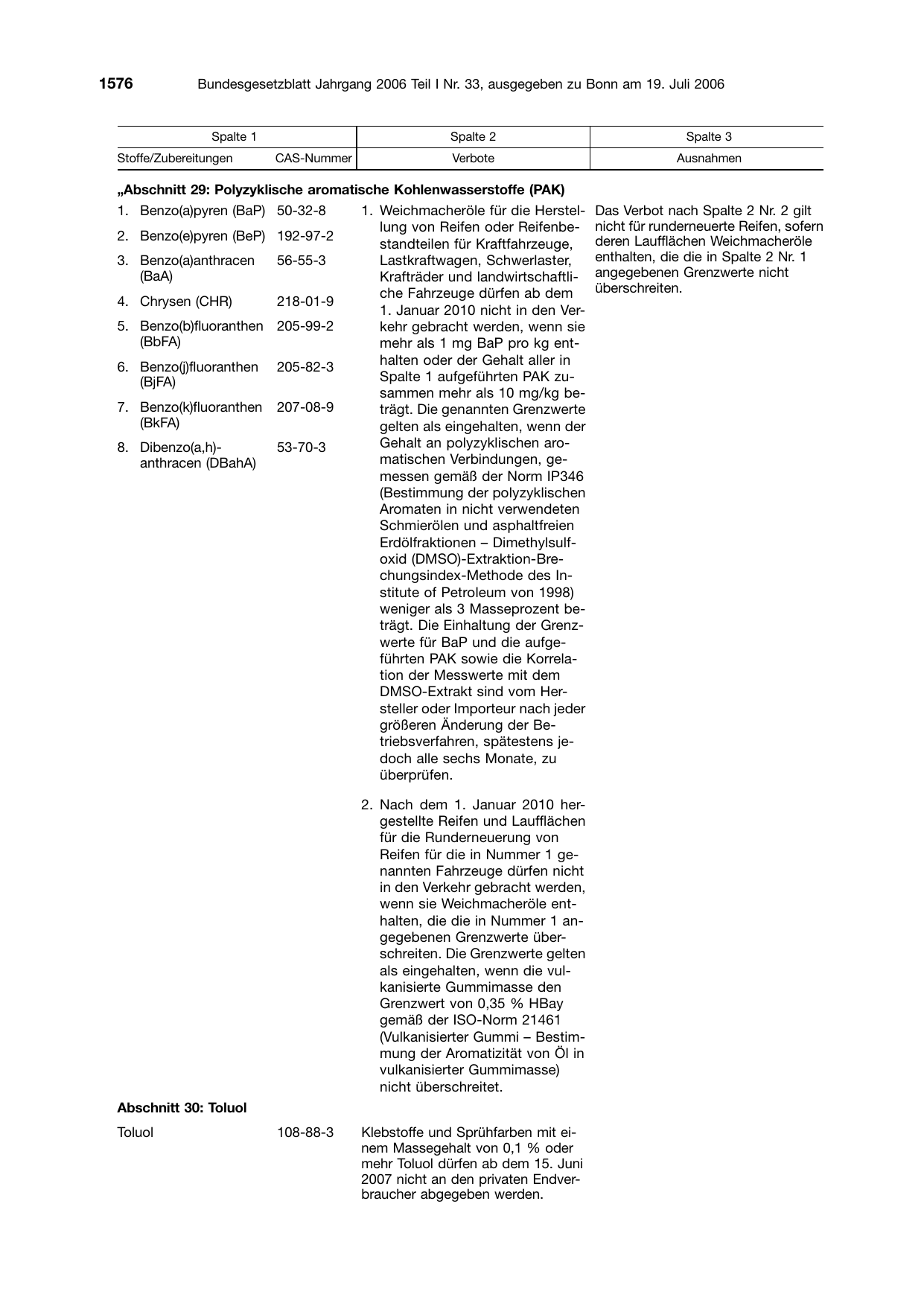 BGBl. 2006, Seite 1576 — Originalseite als Abbildung