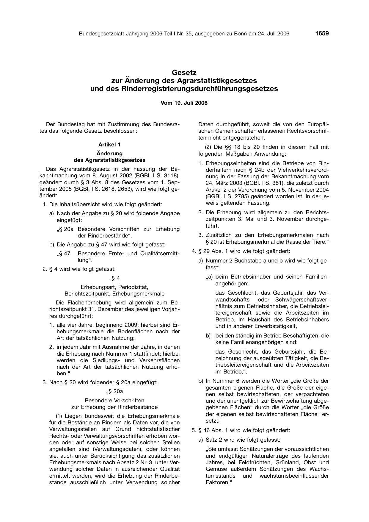 BGBl. 2006, Seite 1659 — Originalseite als Abbildung