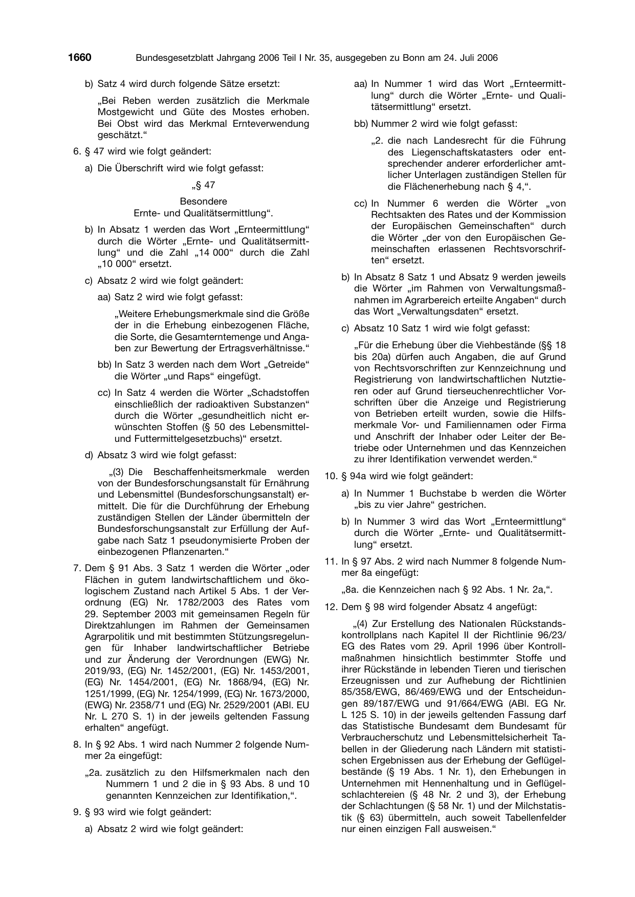 BGBl. 2006, Seite 1660 — Originalseite als Abbildung