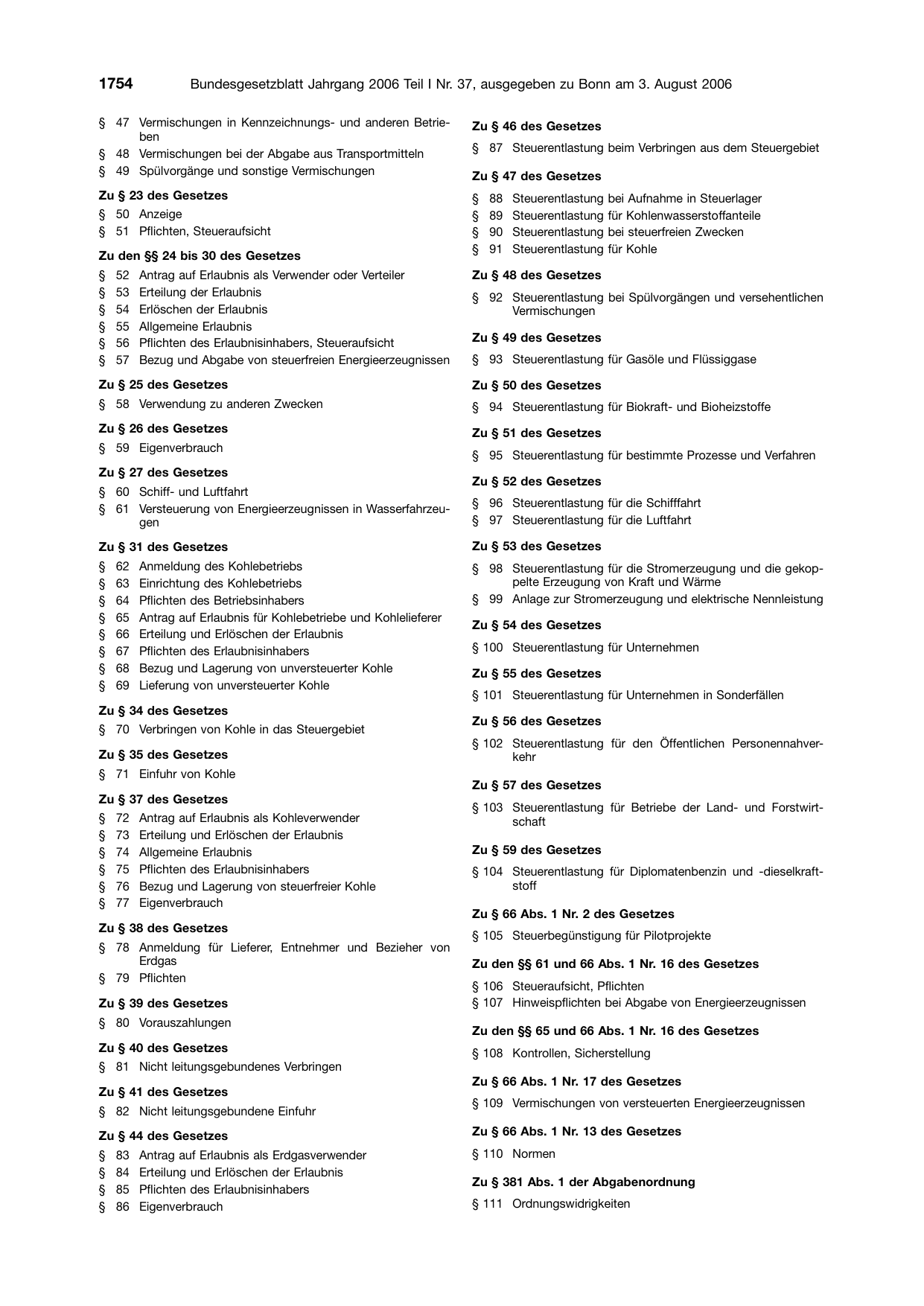 BGBl. 2006, Seite 1754 — Originalseite als Abbildung