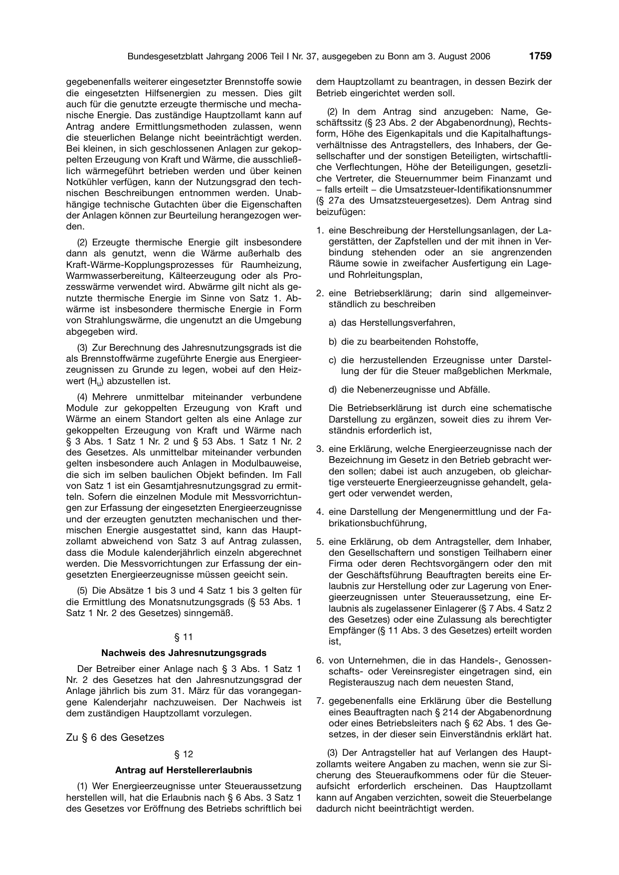 BGBl. 2006, Seite 1759 — Originalseite als Abbildung