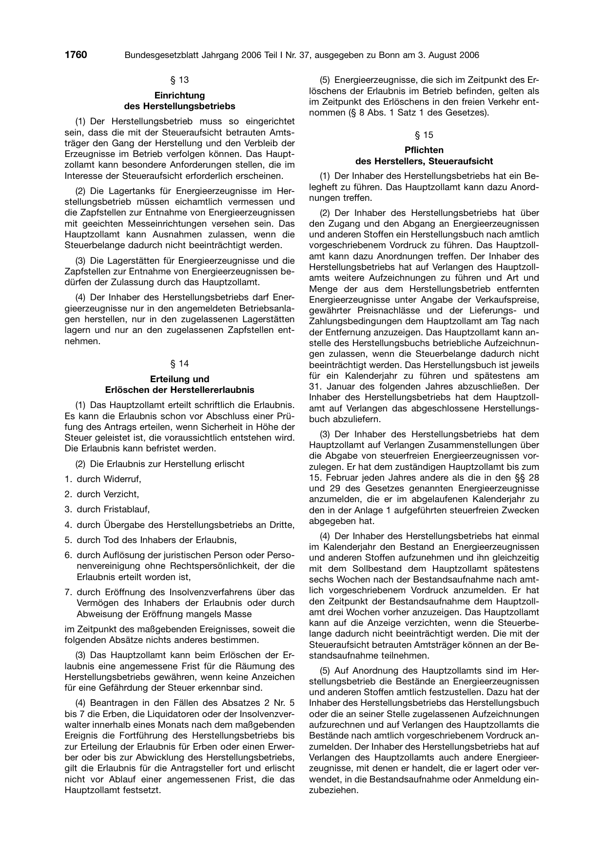 BGBl. 2006, Seite 1760 — Originalseite als Abbildung