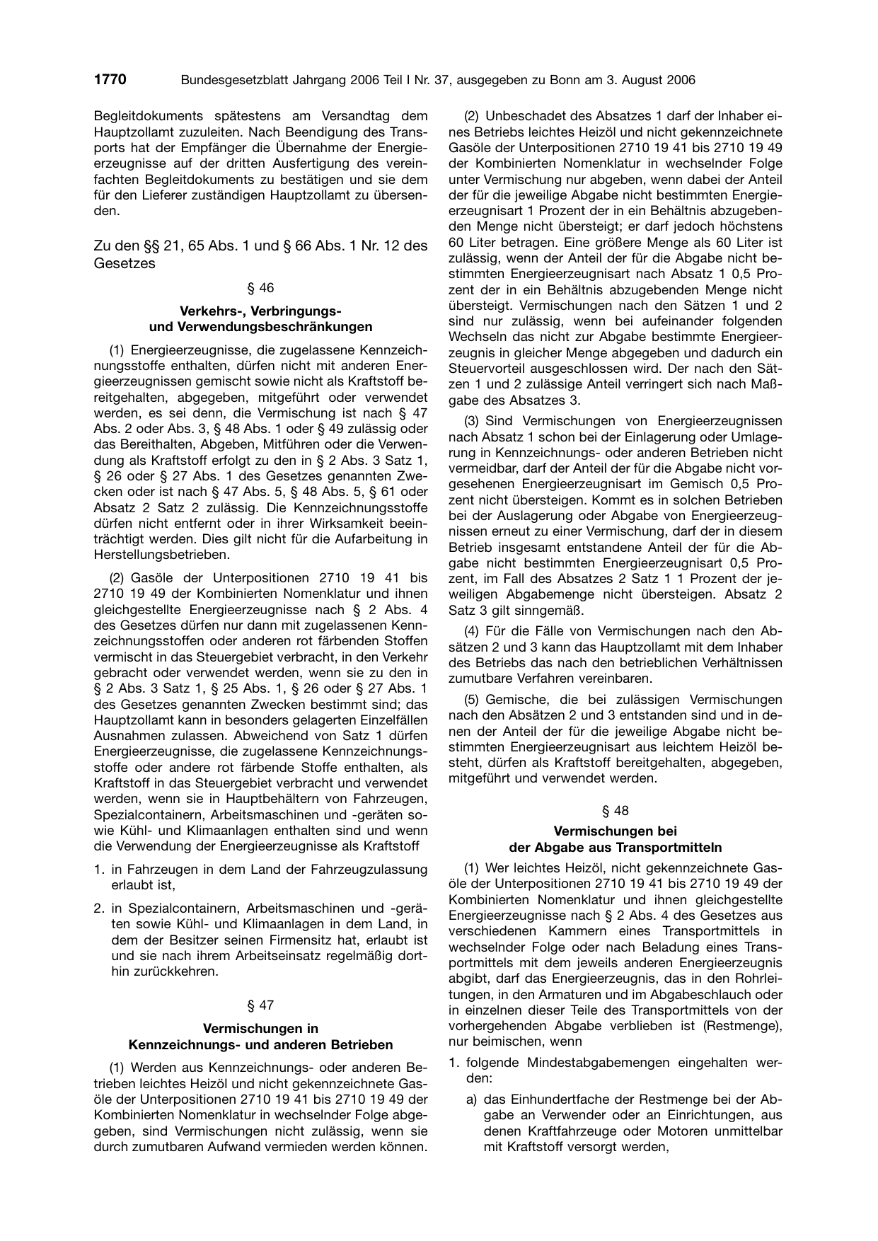 BGBl. 2006, Seite 1770 — Originalseite als Abbildung