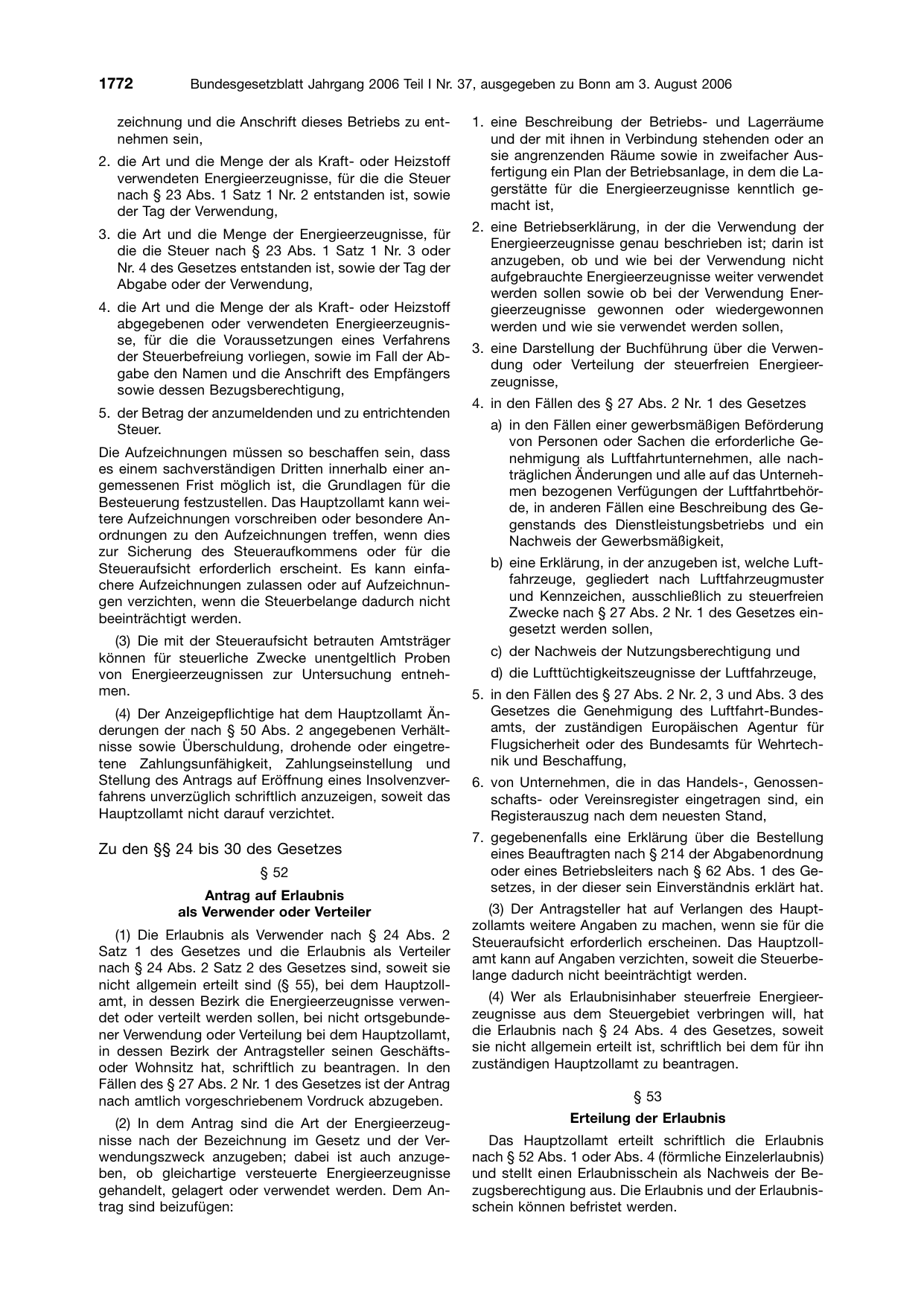 BGBl. 2006, Seite 1772 — Originalseite als Abbildung