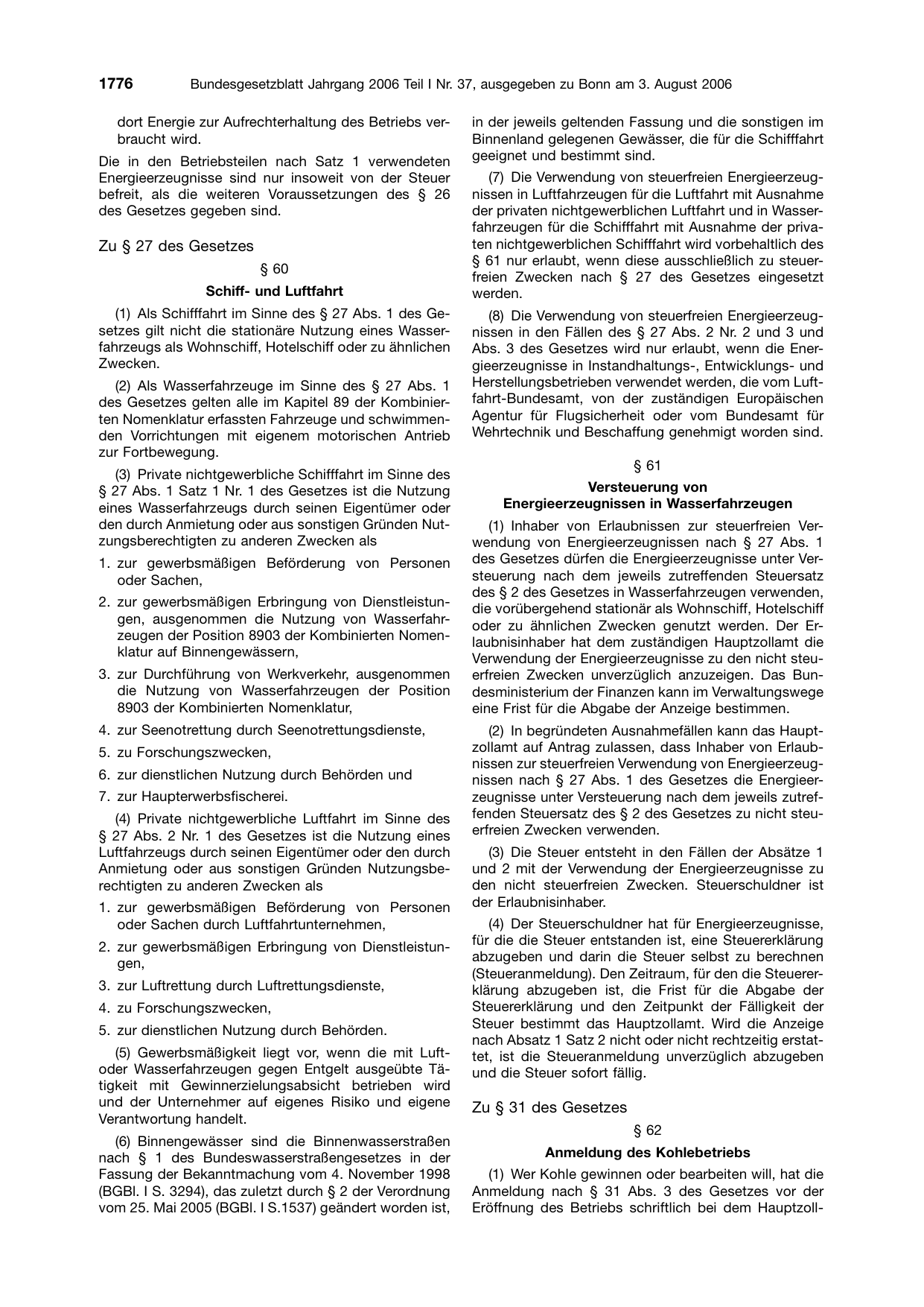 BGBl. 2006, Seite 1776 — Originalseite als Abbildung