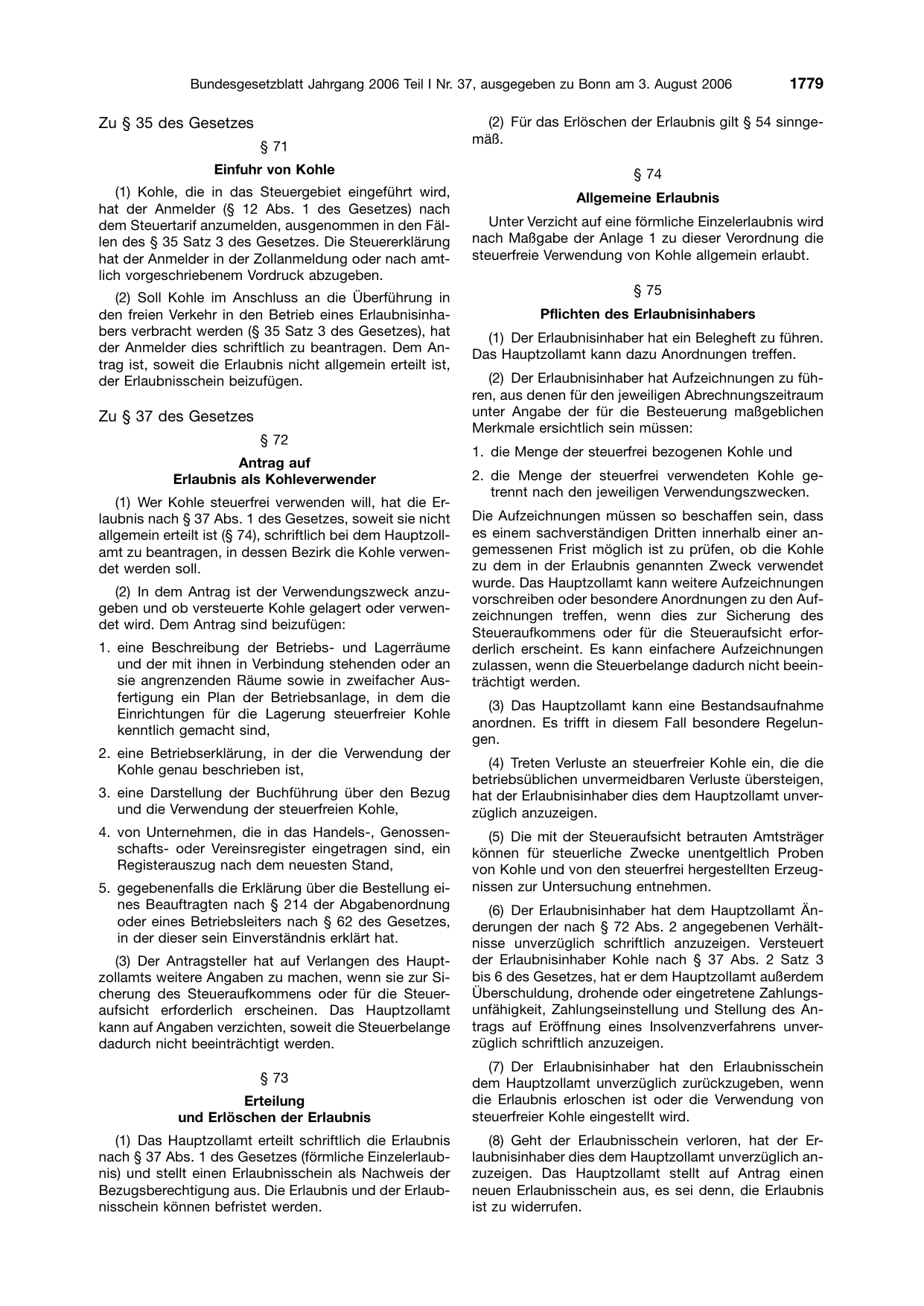 BGBl. 2006, Seite 1779 — Originalseite als Abbildung