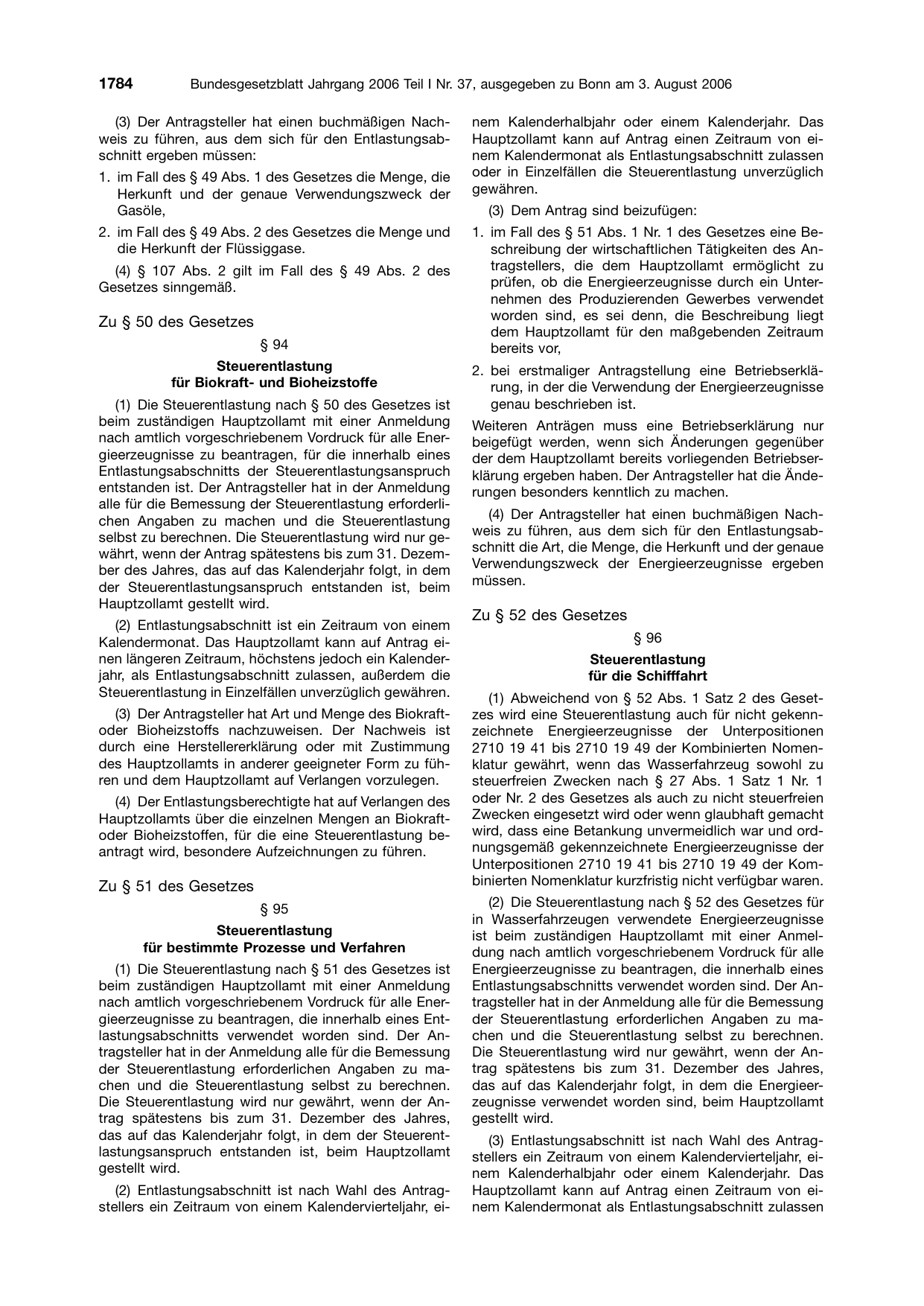 BGBl. 2006, Seite 1784 — Originalseite als Abbildung