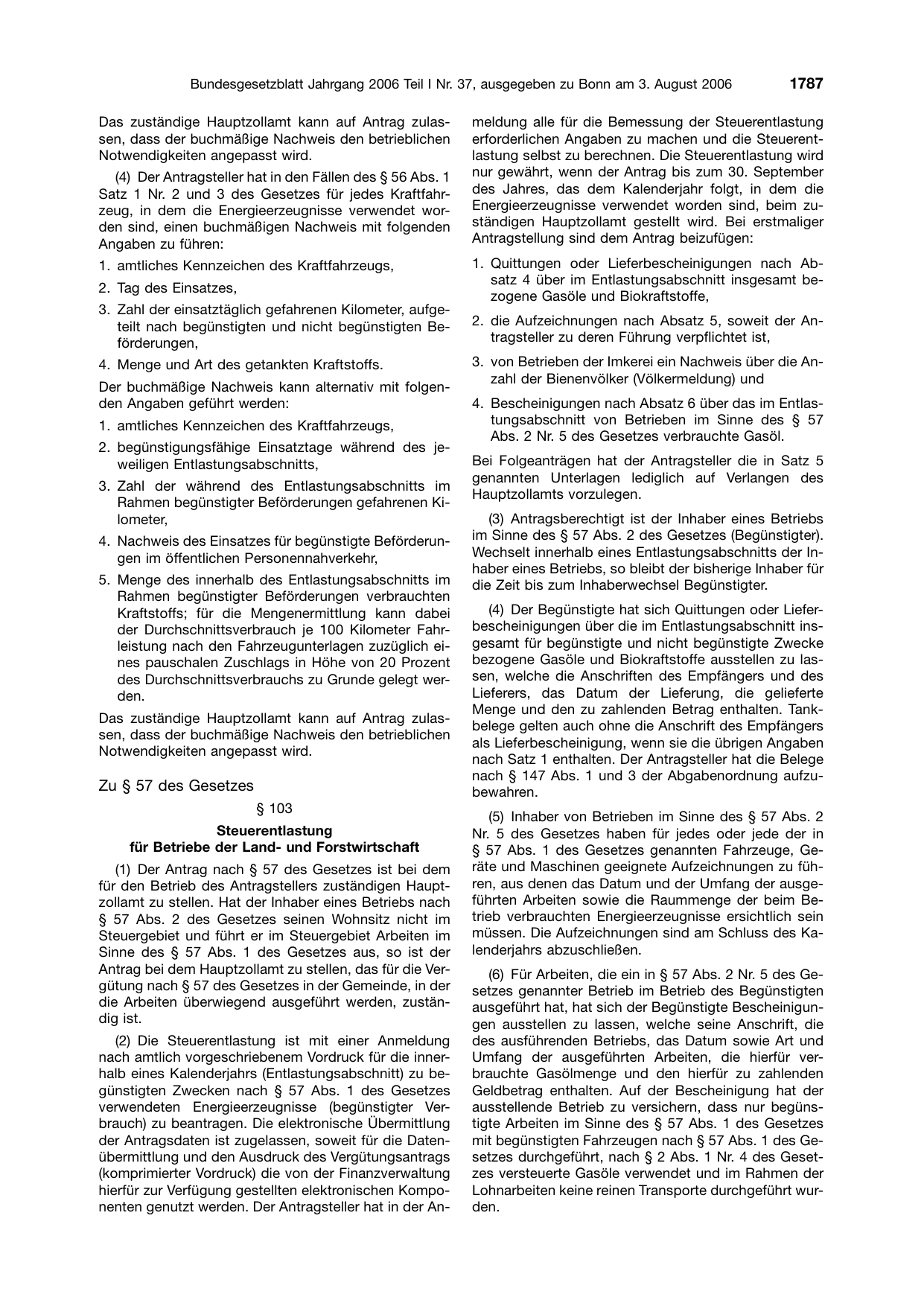 BGBl. 2006, Seite 1787 — Originalseite als Abbildung