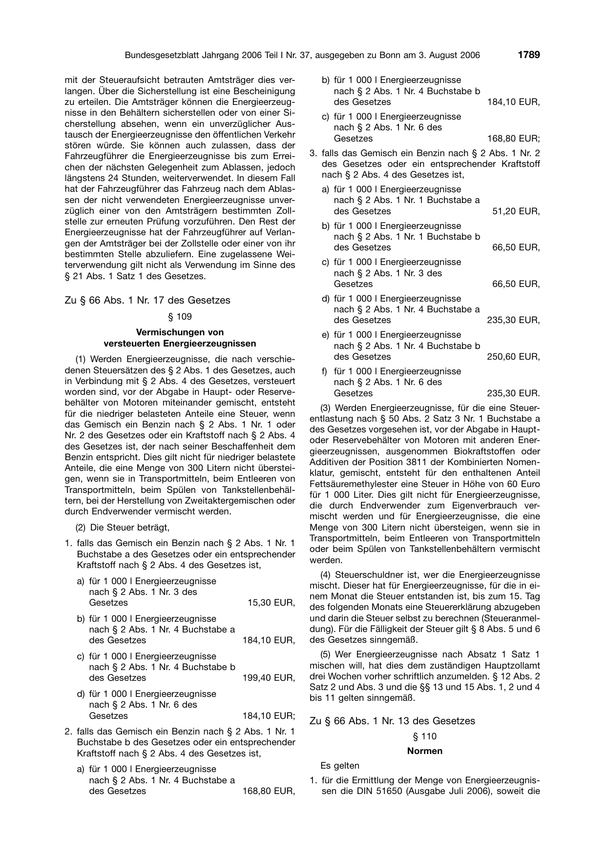 BGBl. 2006, Seite 1789 — Originalseite als Abbildung