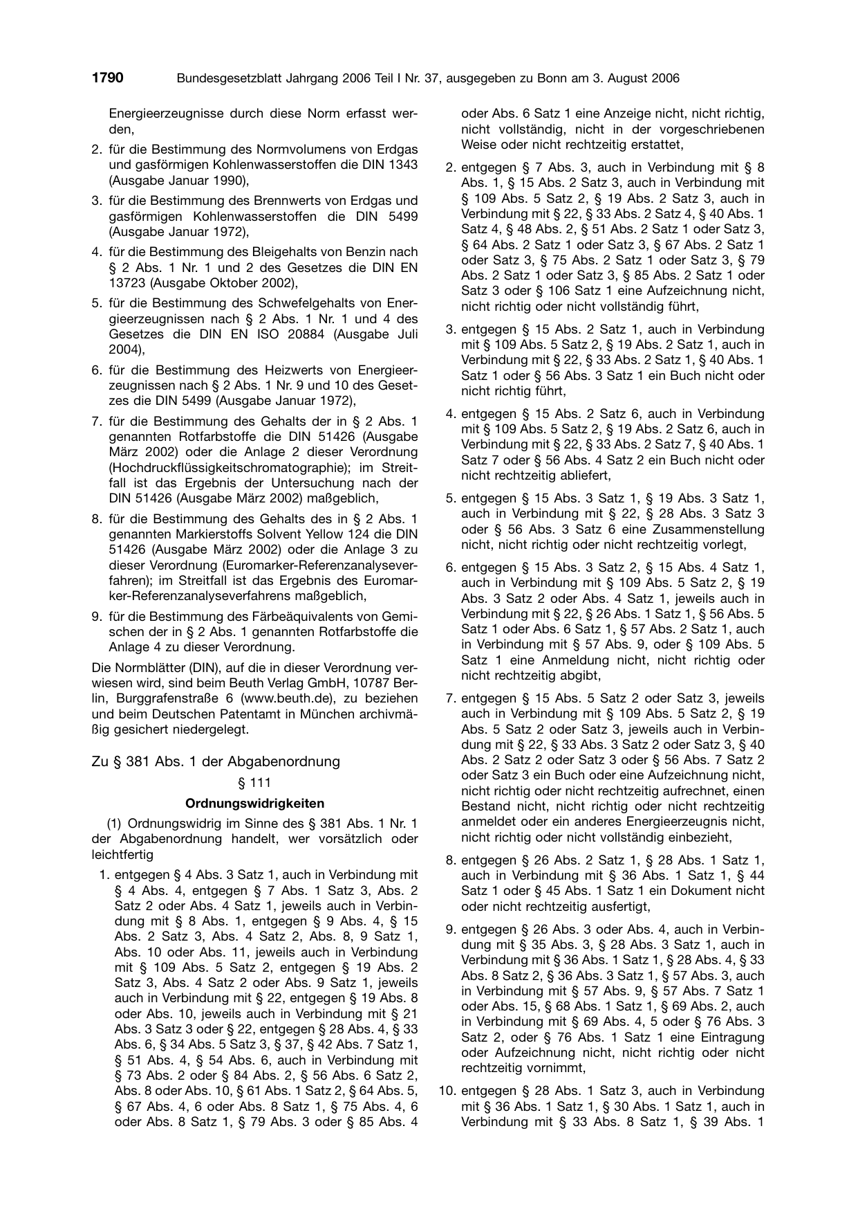 BGBl. 2006, Seite 1790 — Originalseite als Abbildung