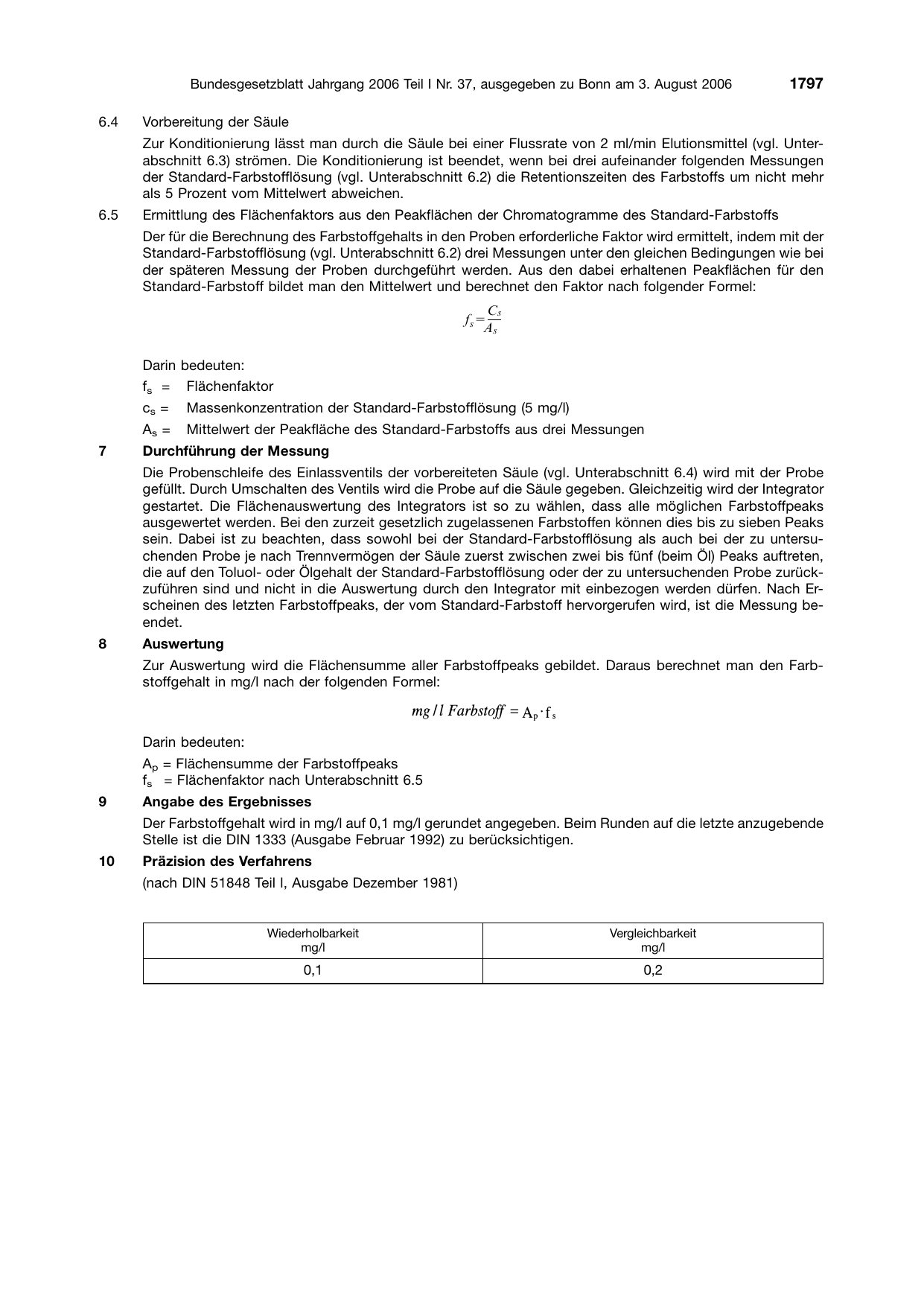 BGBl. 2006, Seite 1797 — Originalseite als Abbildung