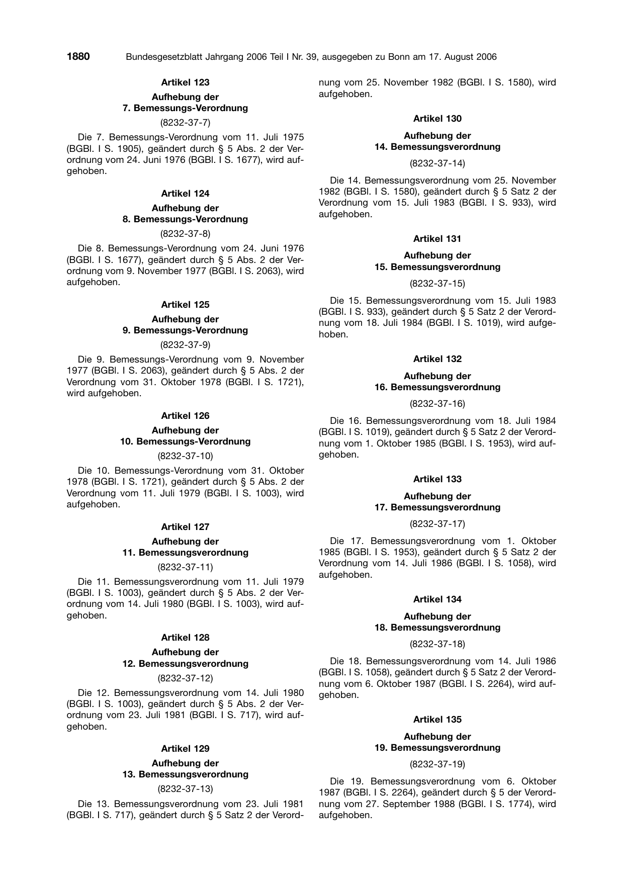 BGBl. 2006, Seite 1880 — Originalseite als Abbildung