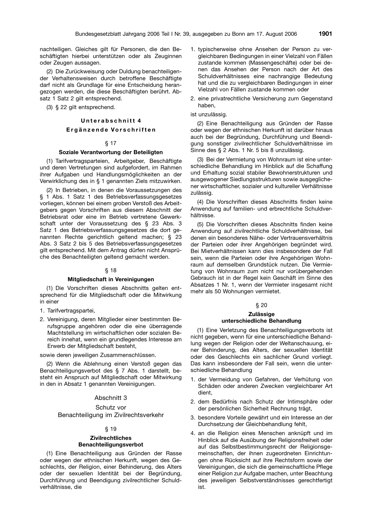 BGBl. 2006, Seite 1901 — Originalseite als Abbildung