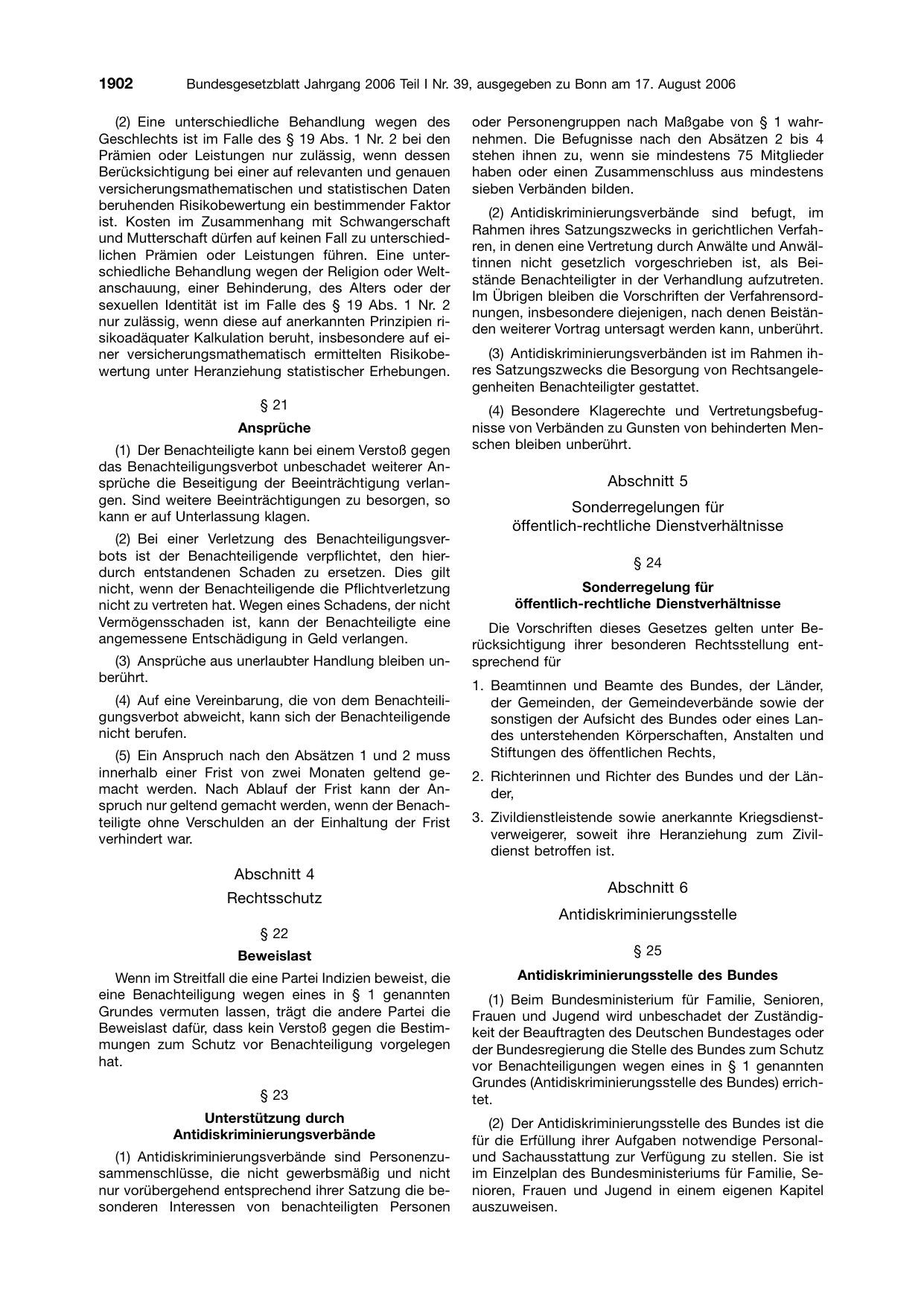 BGBl. 2006, Seite 1902 — Originalseite als Abbildung