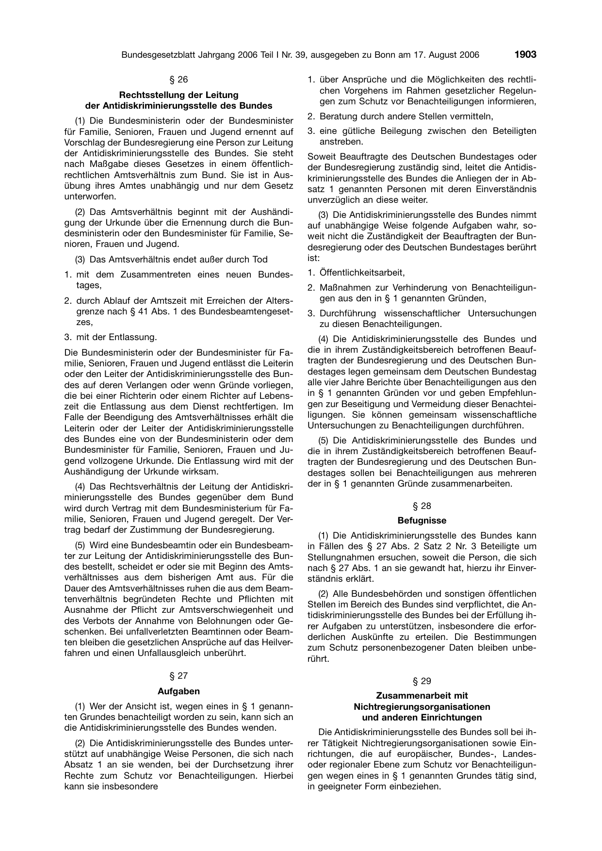 BGBl. 2006, Seite 1903 — Originalseite als Abbildung