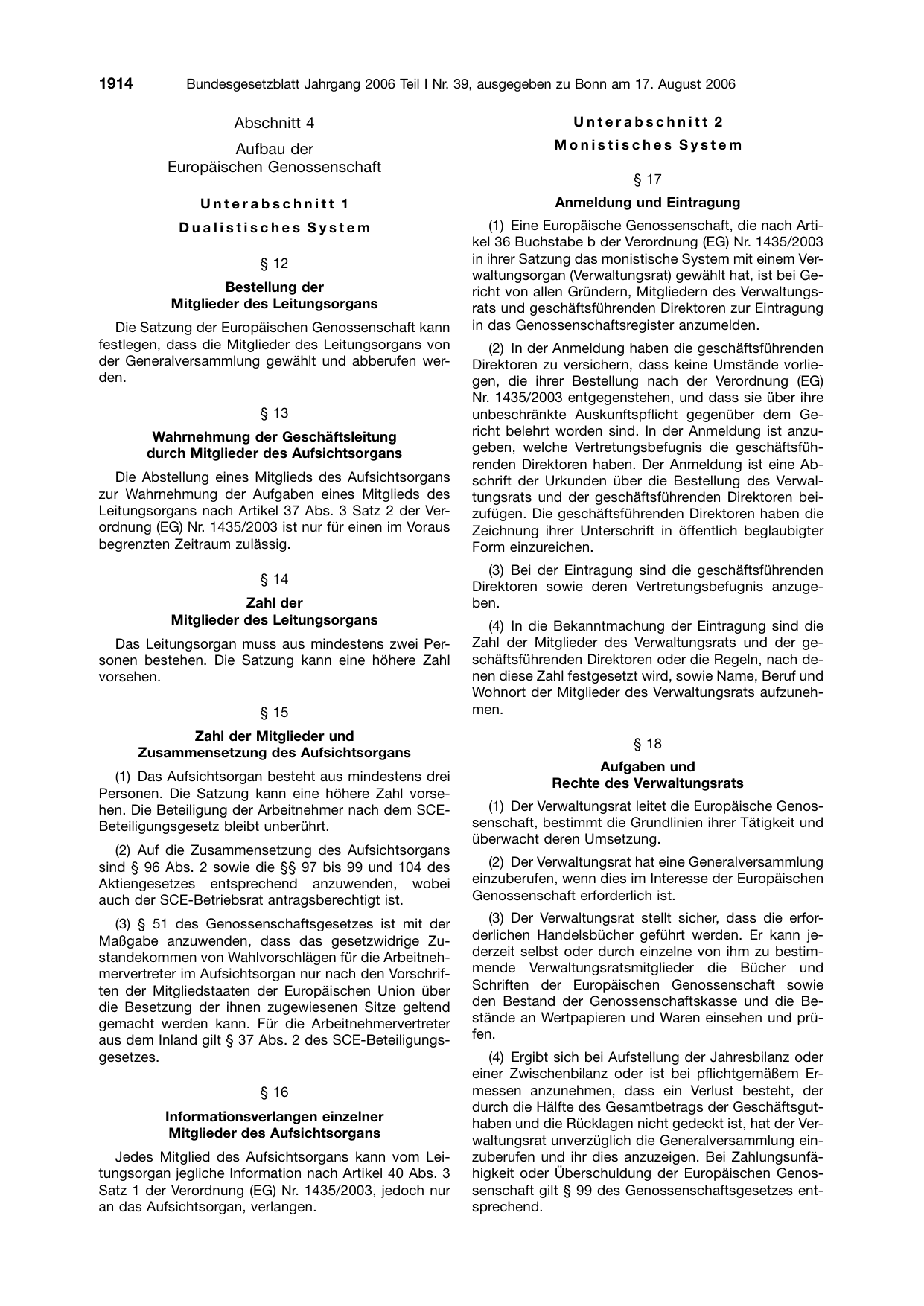 BGBl. 2006, Seite 1914 — Originalseite als Abbildung