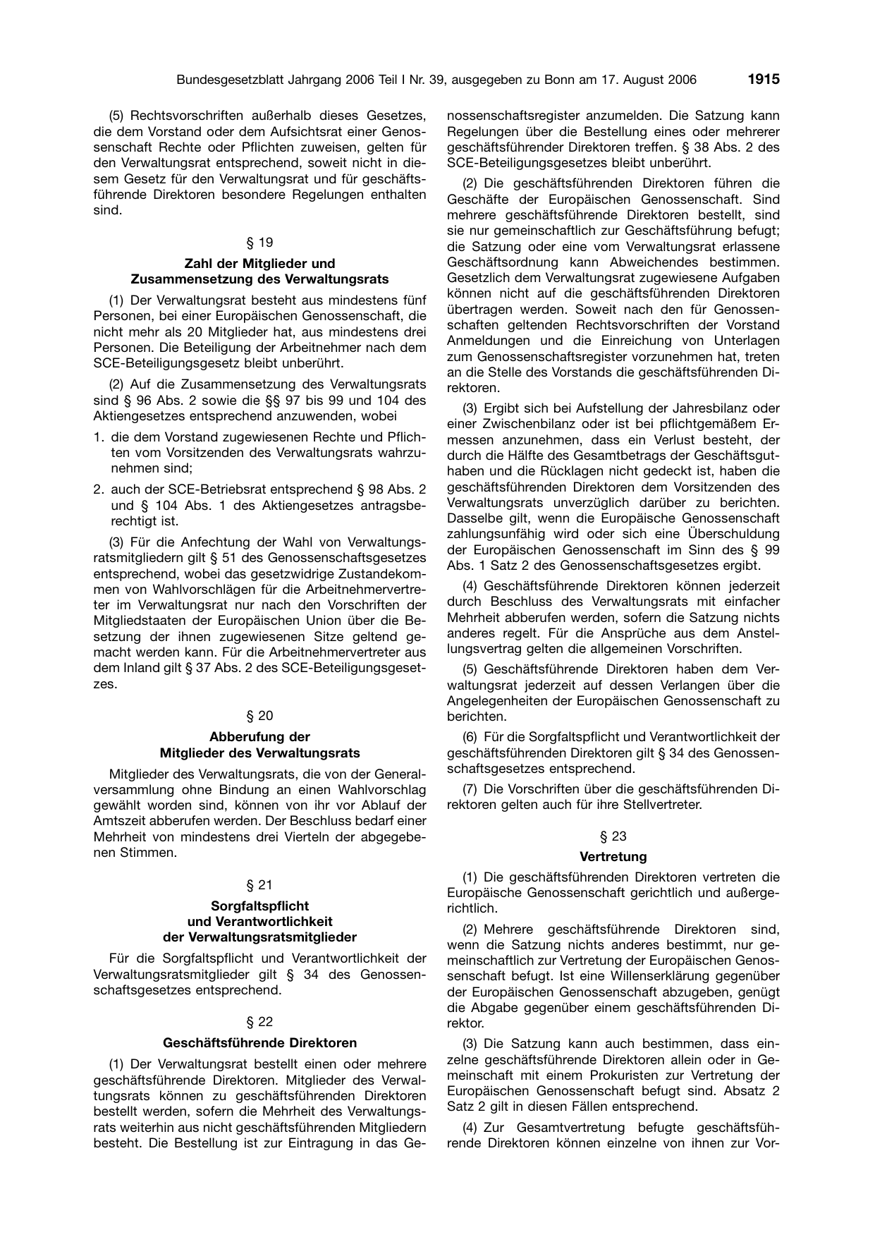 BGBl. 2006, Seite 1915 — Originalseite als Abbildung