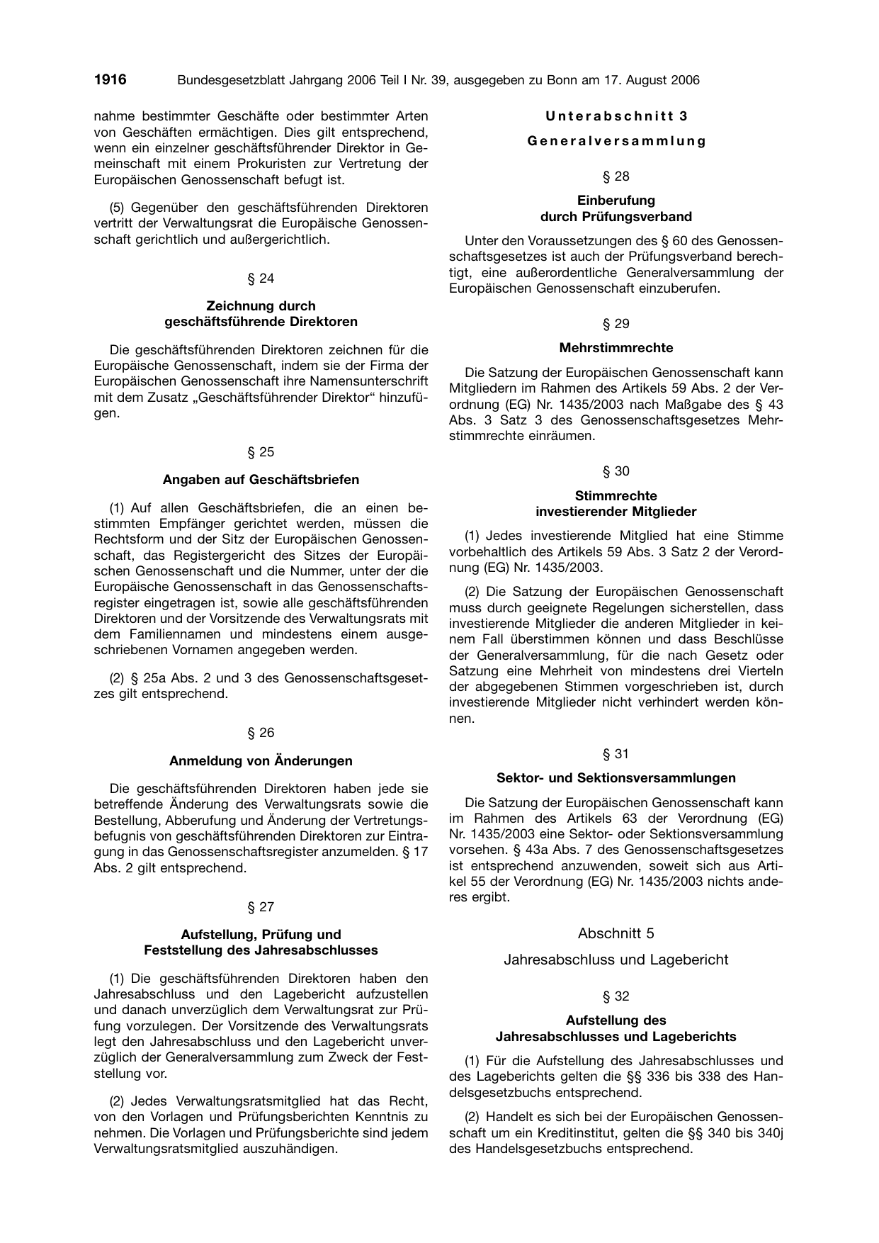 BGBl. 2006, Seite 1916 — Originalseite als Abbildung