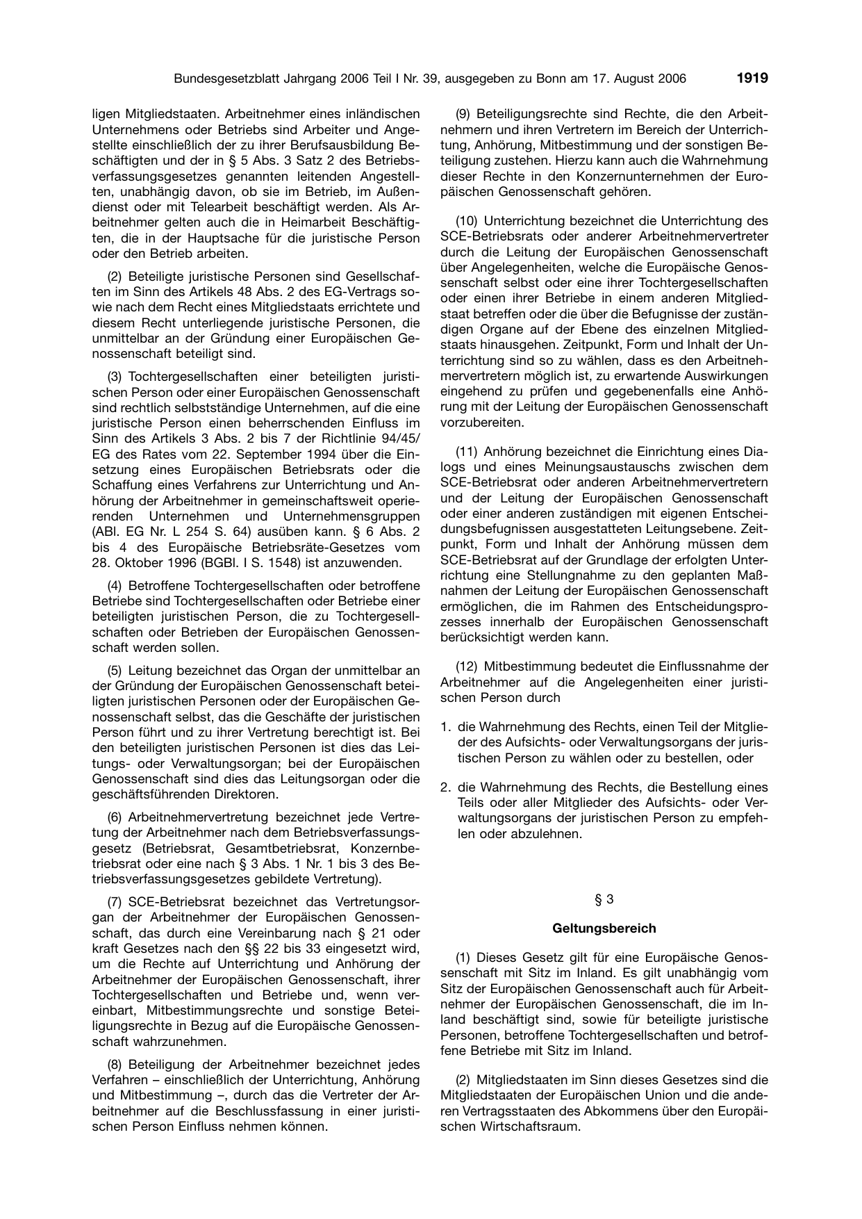BGBl. 2006, Seite 1919 — Originalseite als Abbildung