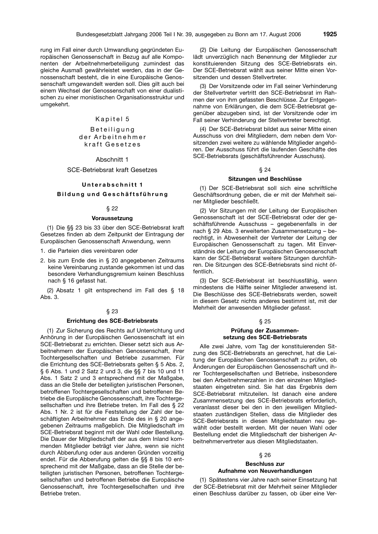 BGBl. 2006, Seite 1925 — Originalseite als Abbildung