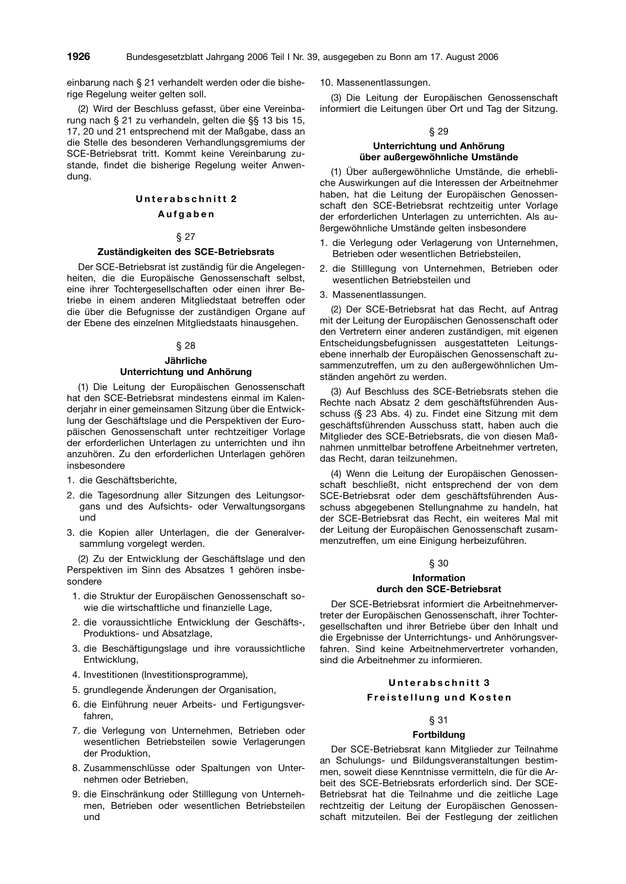 BGBl. 2006, Seite 1926 — Originalseite als Abbildung