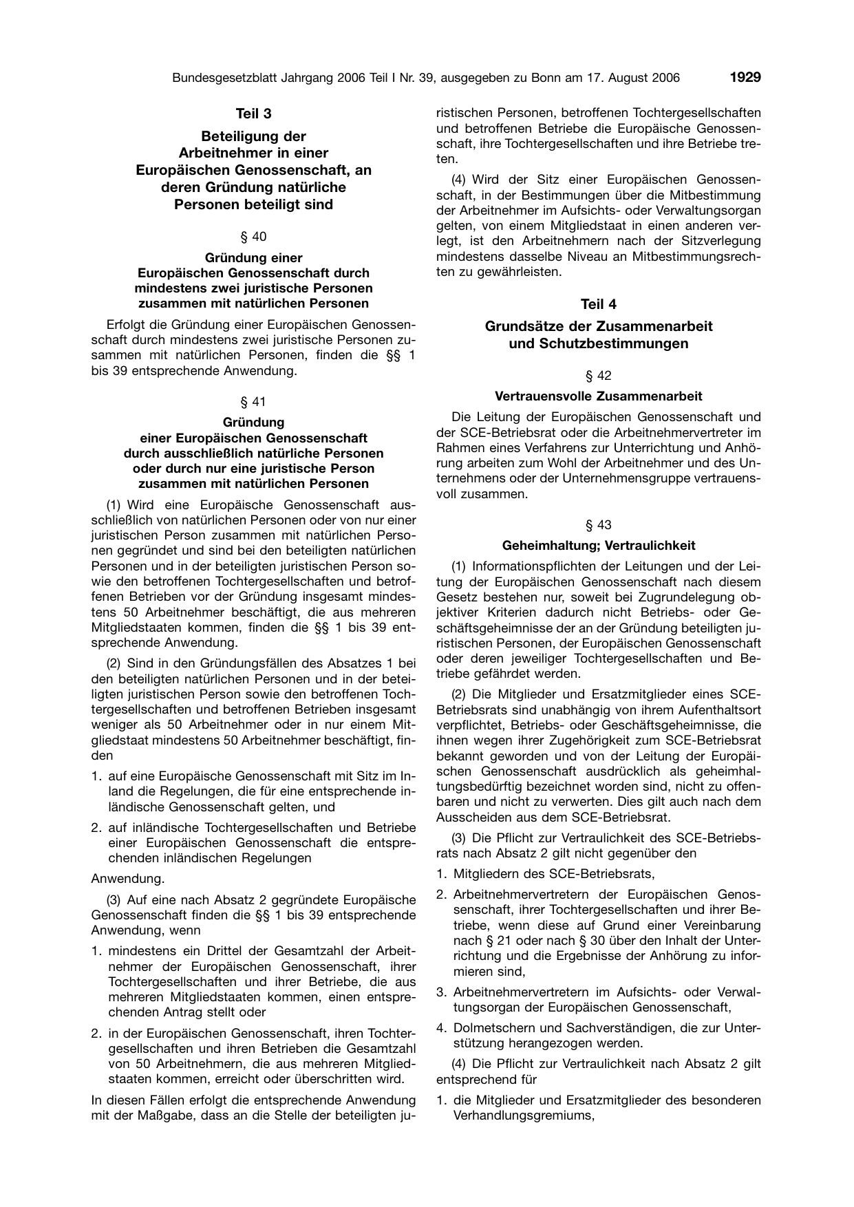 BGBl. 2006, Seite 1929 — Originalseite als Abbildung