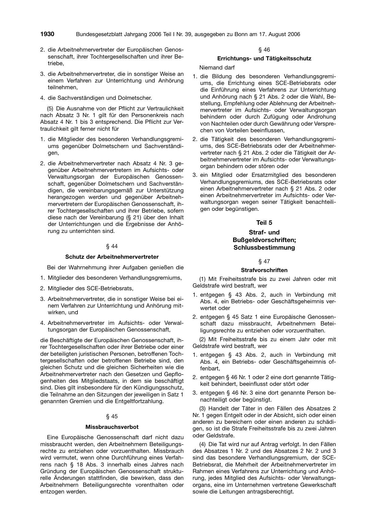 BGBl. 2006, Seite 1930 — Originalseite als Abbildung