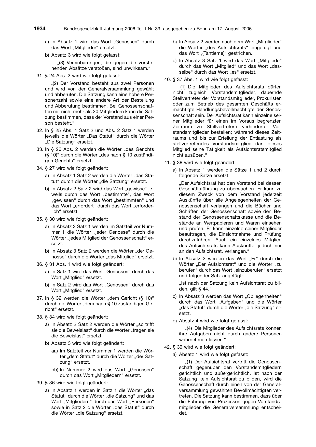 BGBl. 2006, Seite 1934 — Originalseite als Abbildung