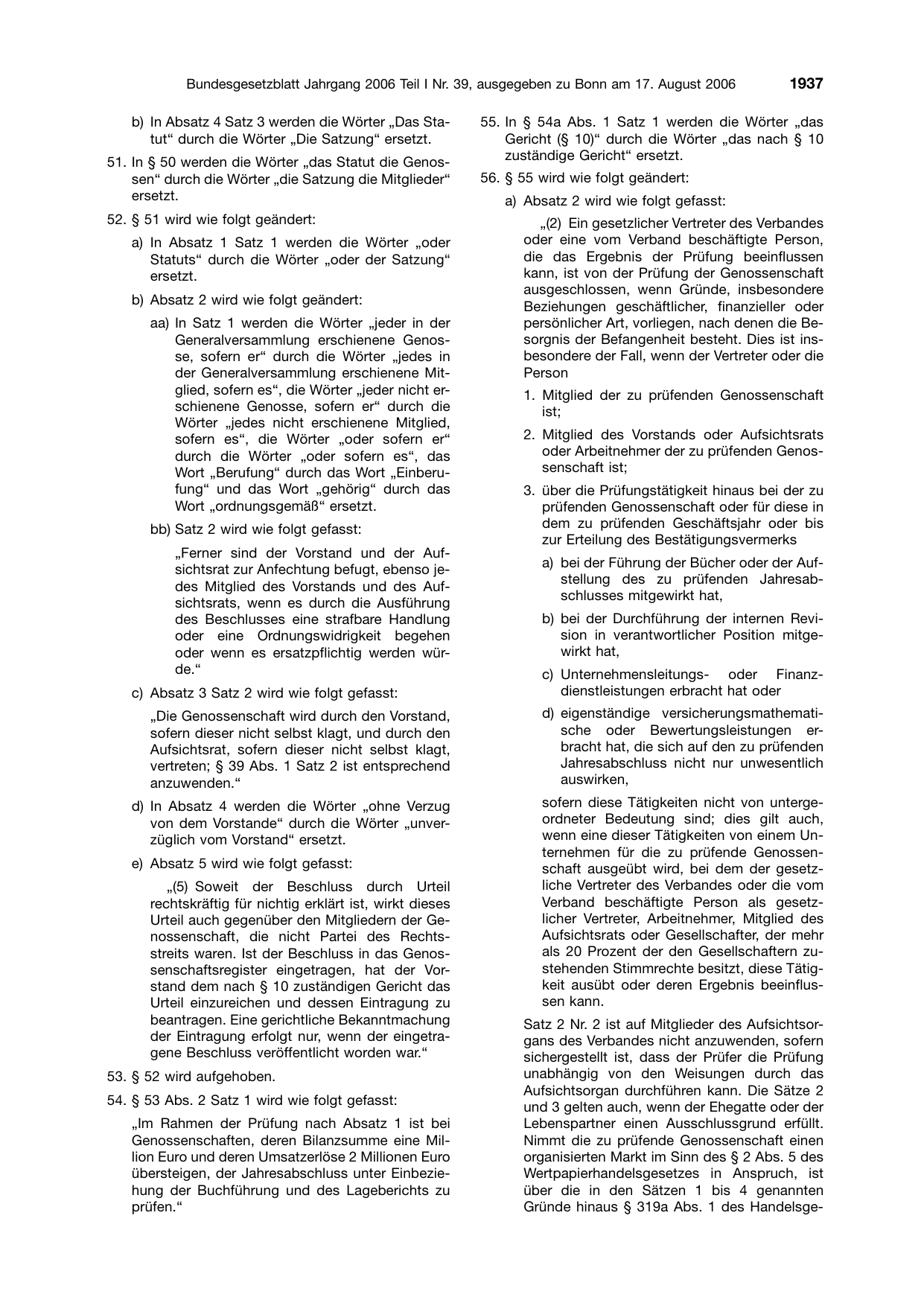 BGBl. 2006, Seite 1937 — Originalseite als Abbildung
