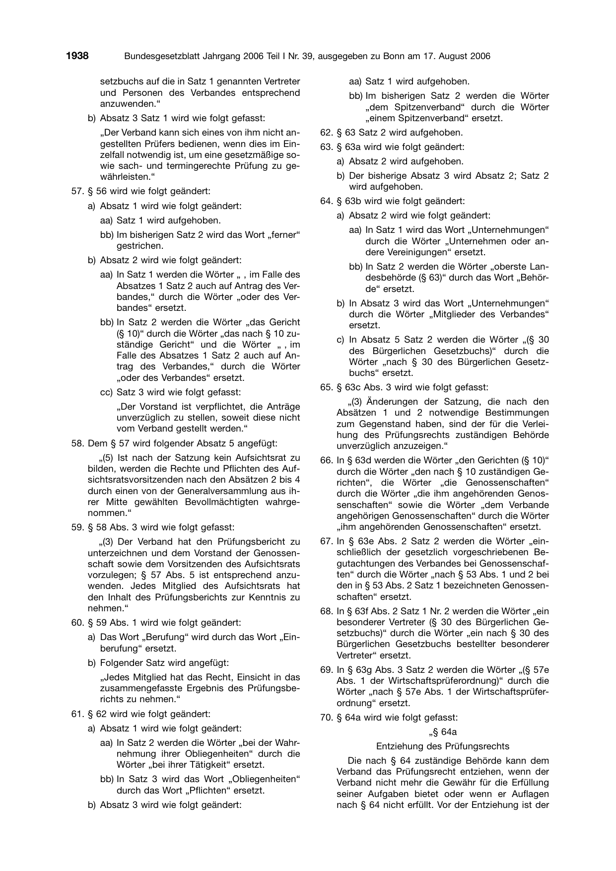 BGBl. 2006, Seite 1938 — Originalseite als Abbildung
