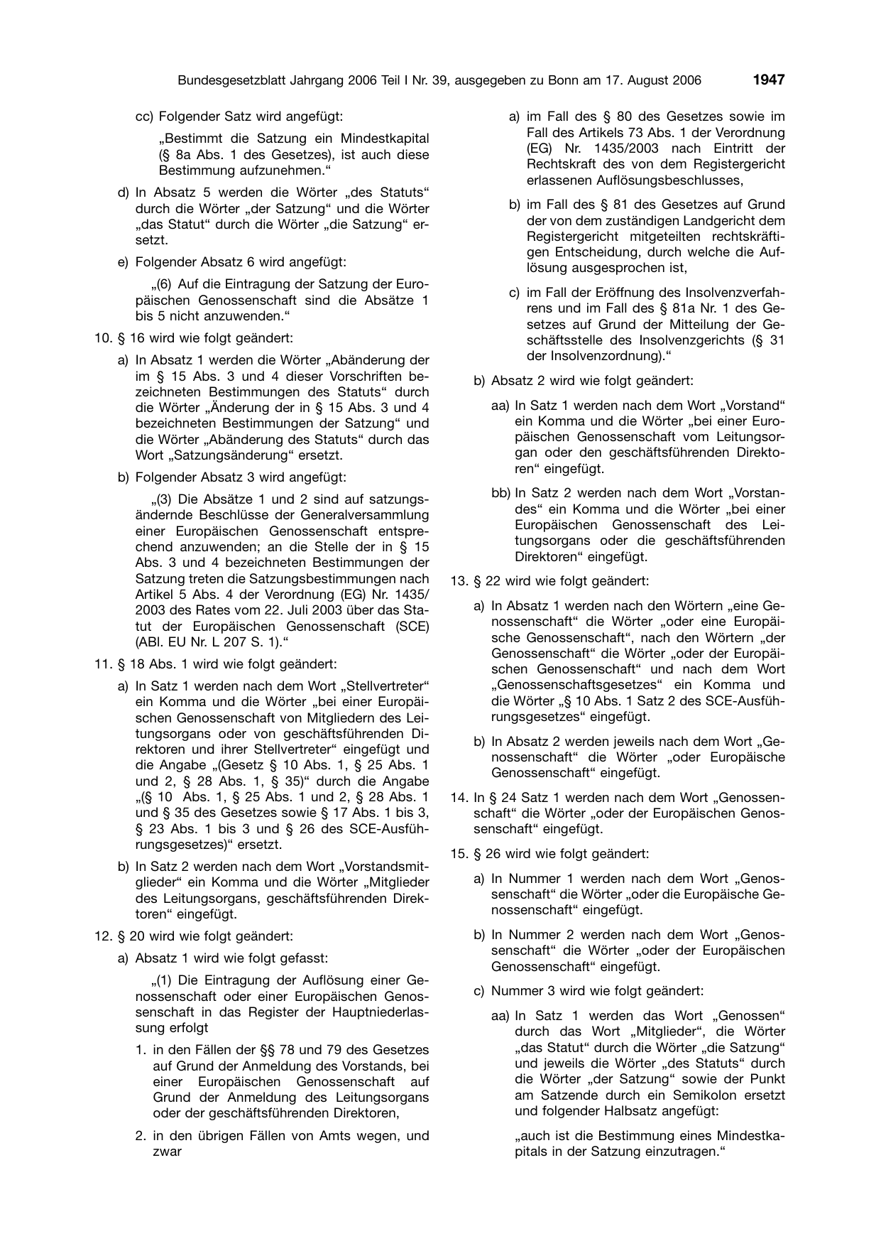 BGBl. 2006, Seite 1947 — Originalseite als Abbildung