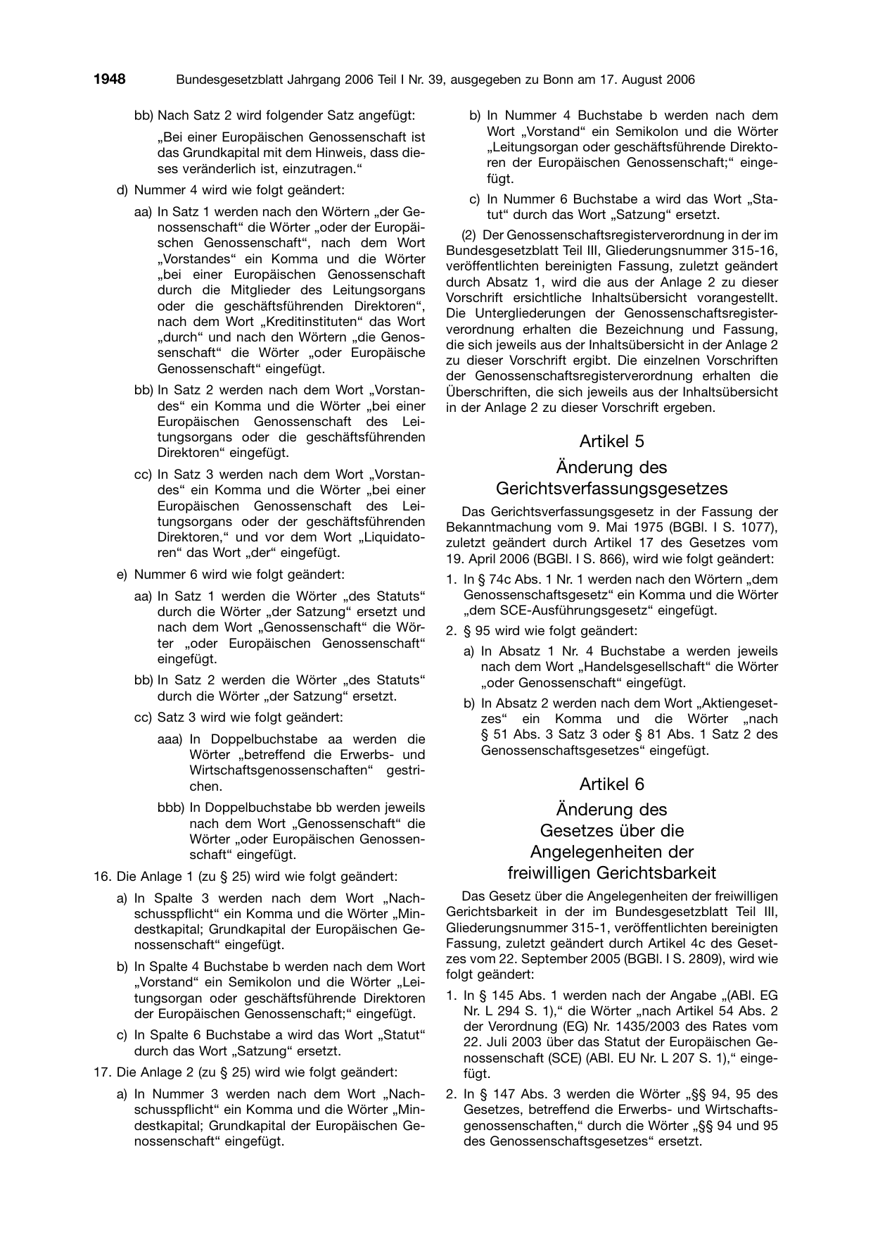 BGBl. 2006, Seite 1948 — Originalseite als Abbildung