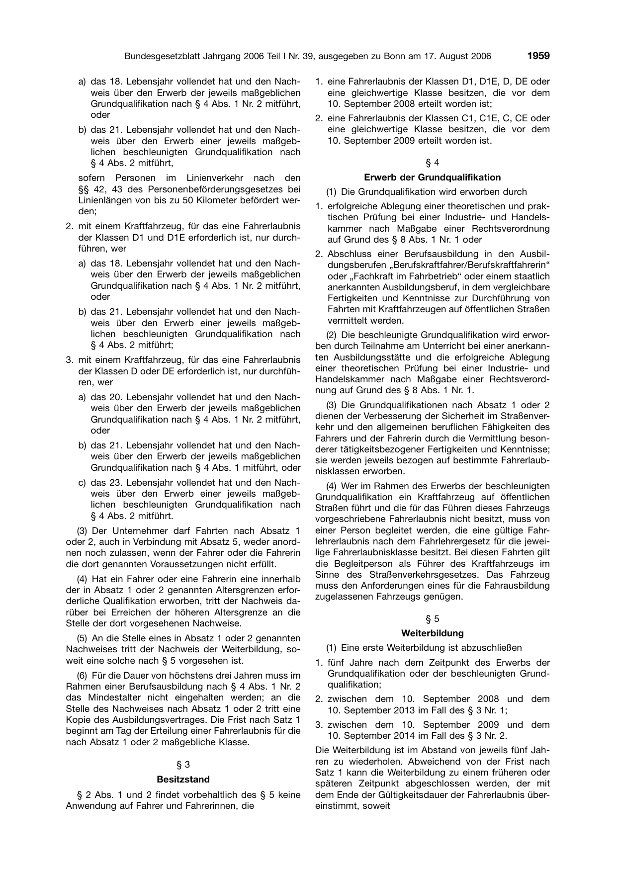 BGBl. 2006, Seite 1959 — Originalseite als Abbildung